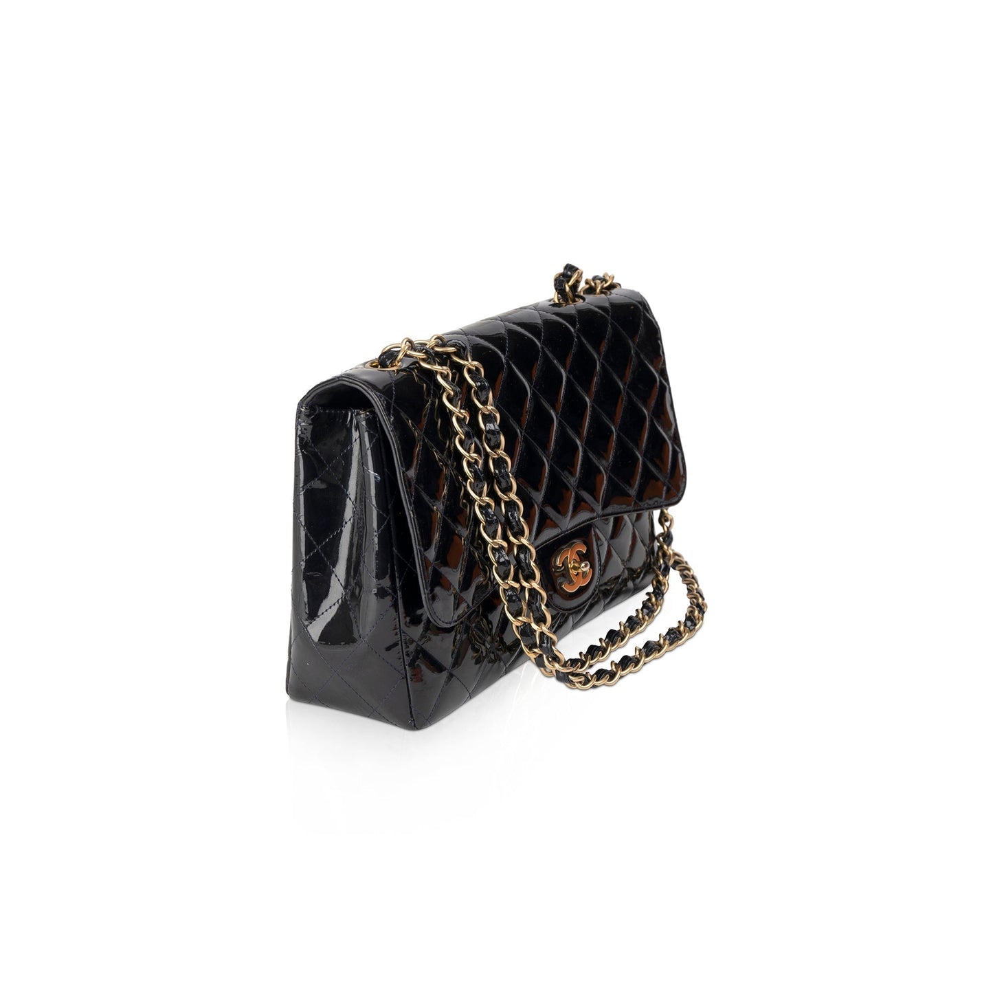 Chanel Mobile Art Jumbo Patent Single Leather Travel Bag