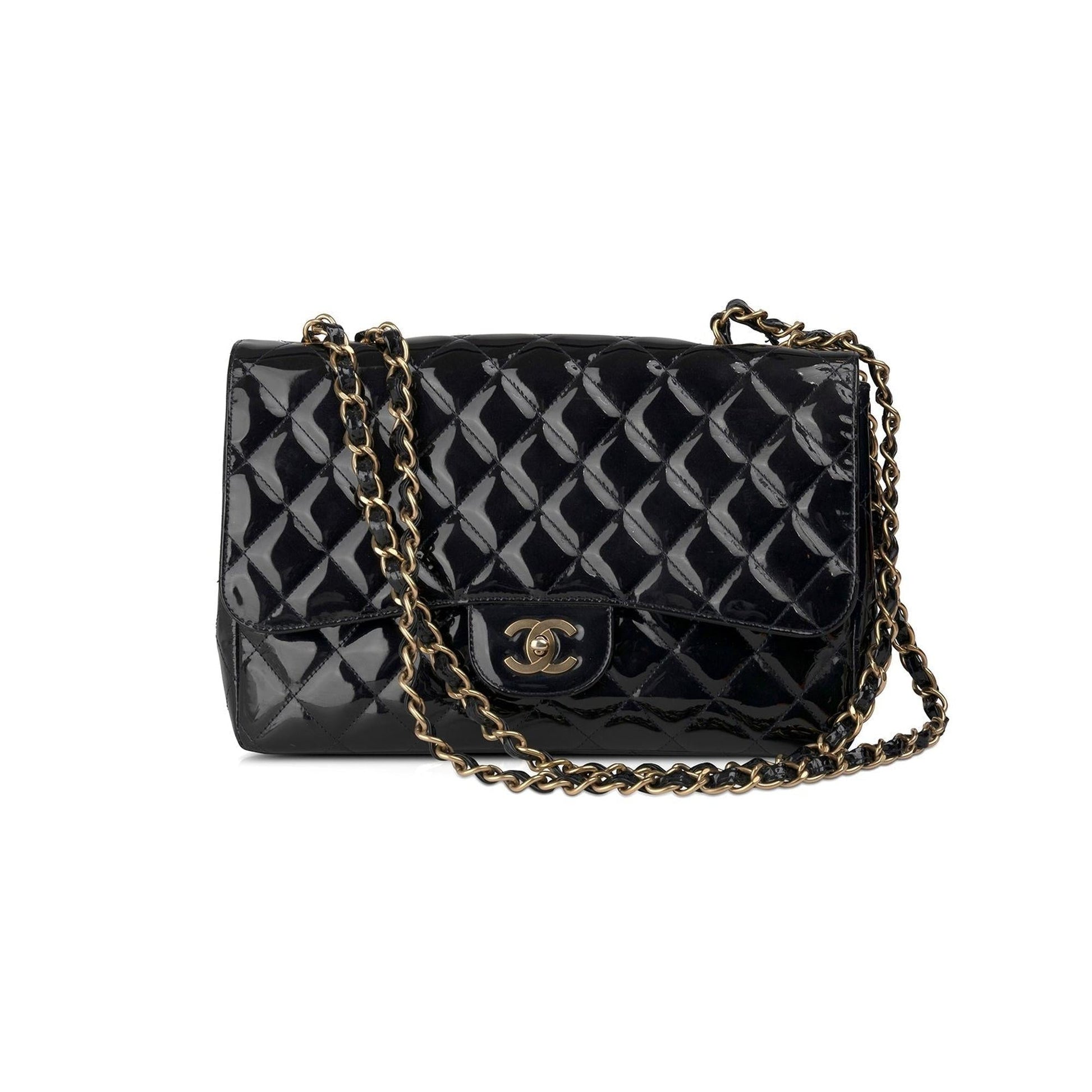 Chanel Mobile Art Jumbo Patent Single Leather Travel Bag