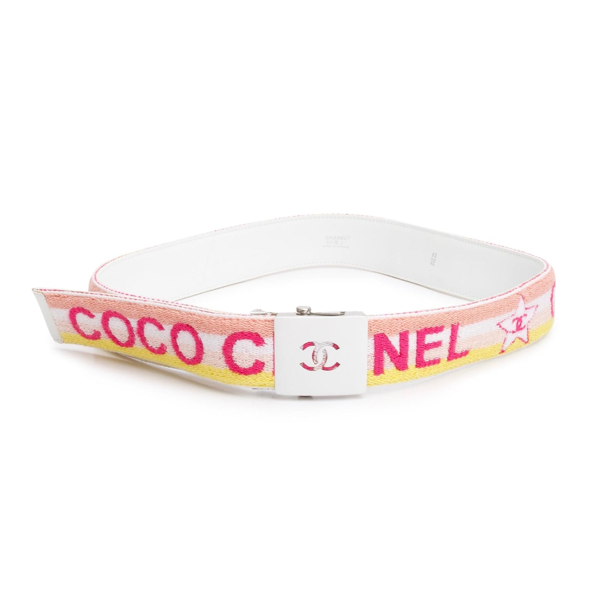 Chanel Muliticolor Coco Interlocking CC Logo Canvas Belt