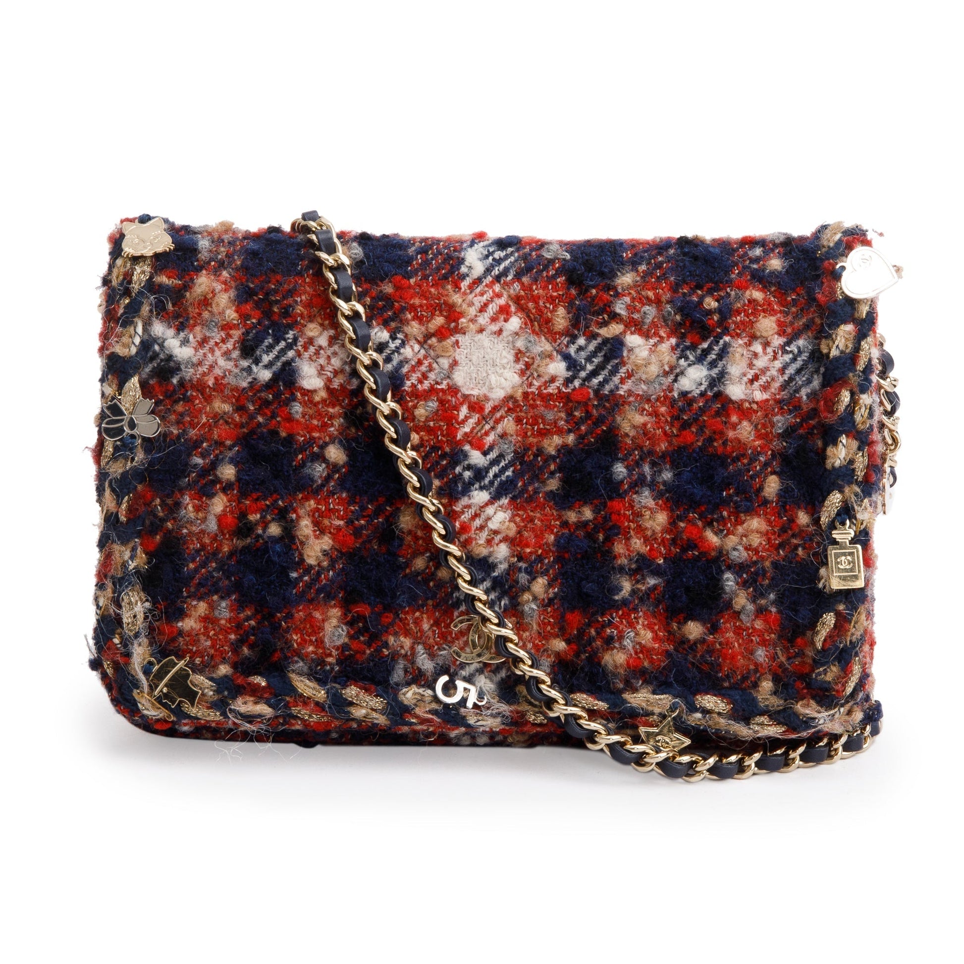 Chanel Tweed Charms On Multicolor Key Chain