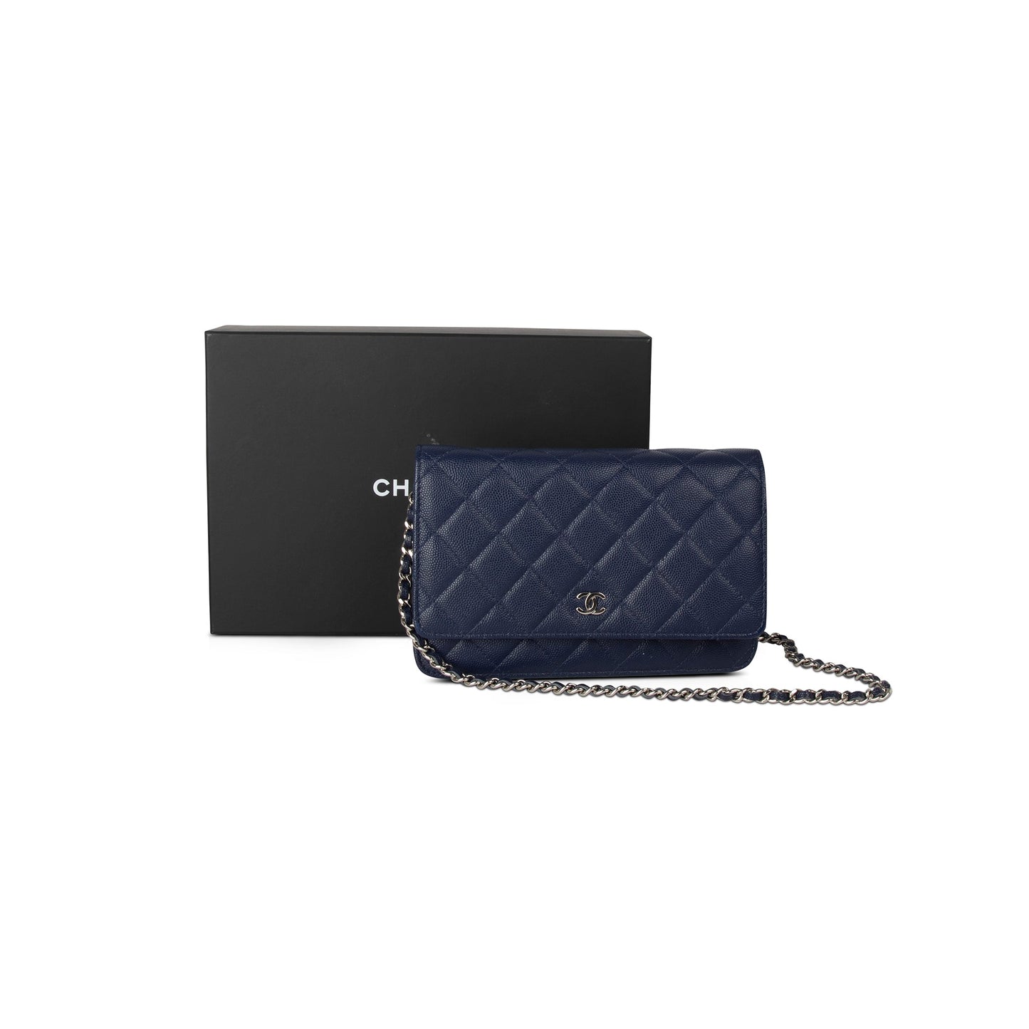 Chanel Navy Caviar Classic on Wallet Case
