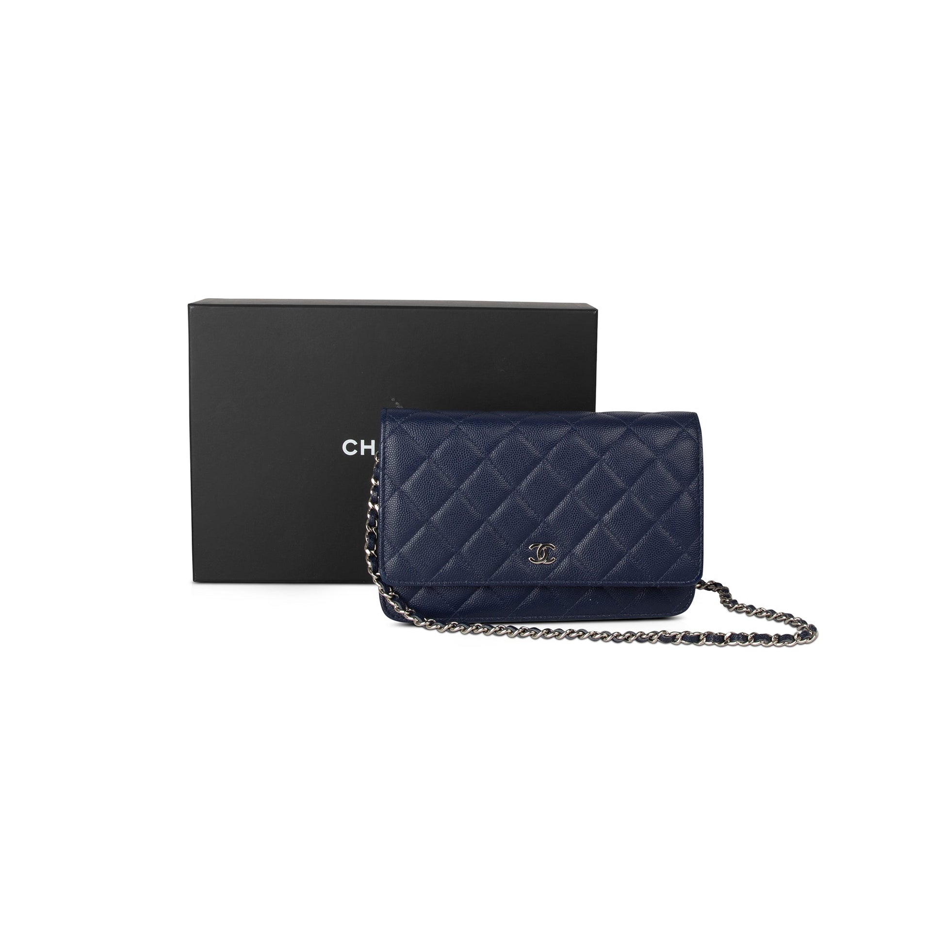Chanel Navy Caviar Classic on Wallet Case