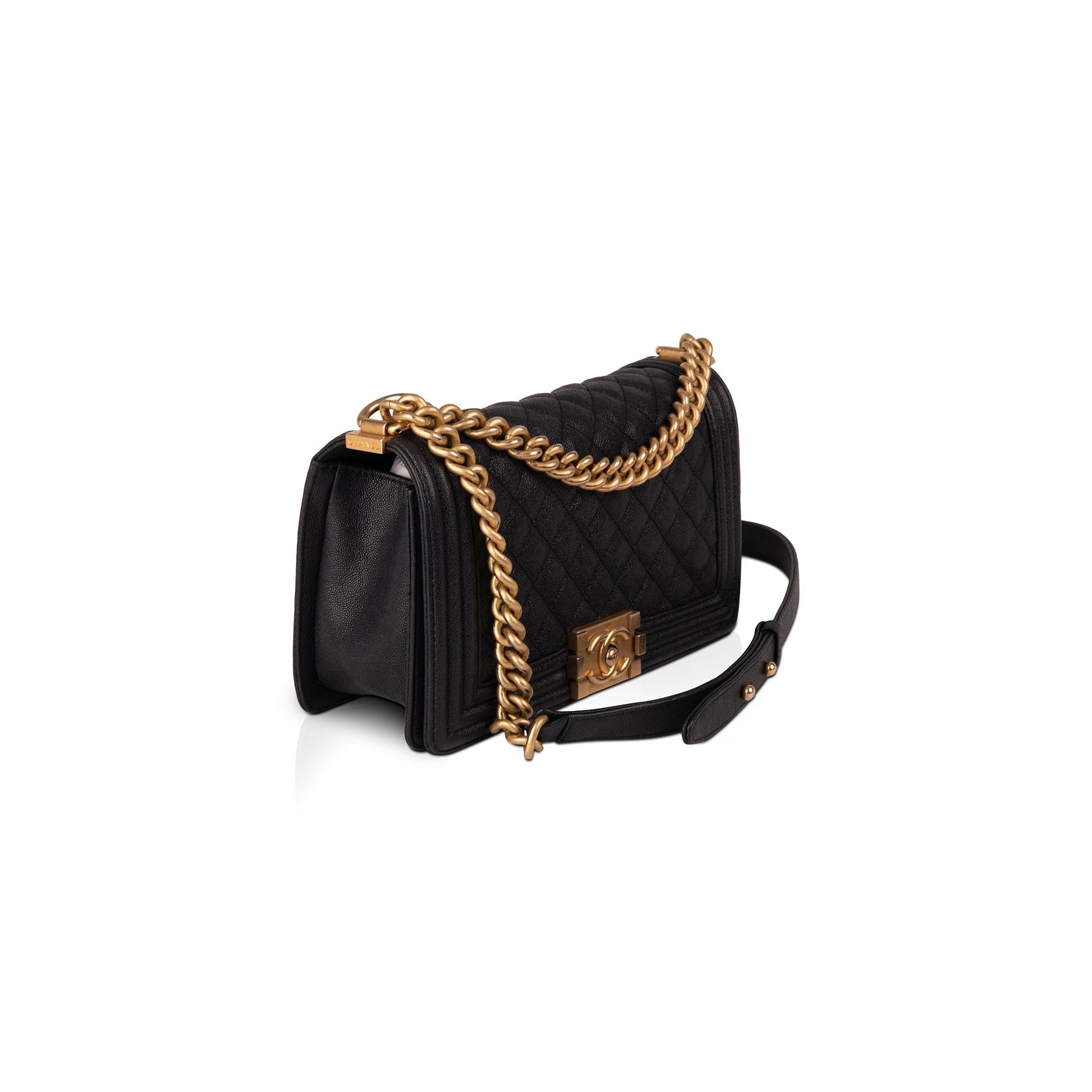 Chanel Navy Caviar Boy Travel Bag