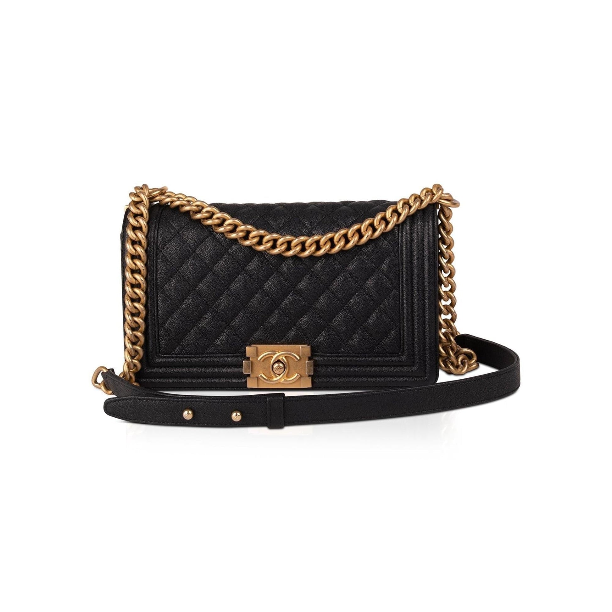 Chanel Navy Caviar Boy Travel Bag