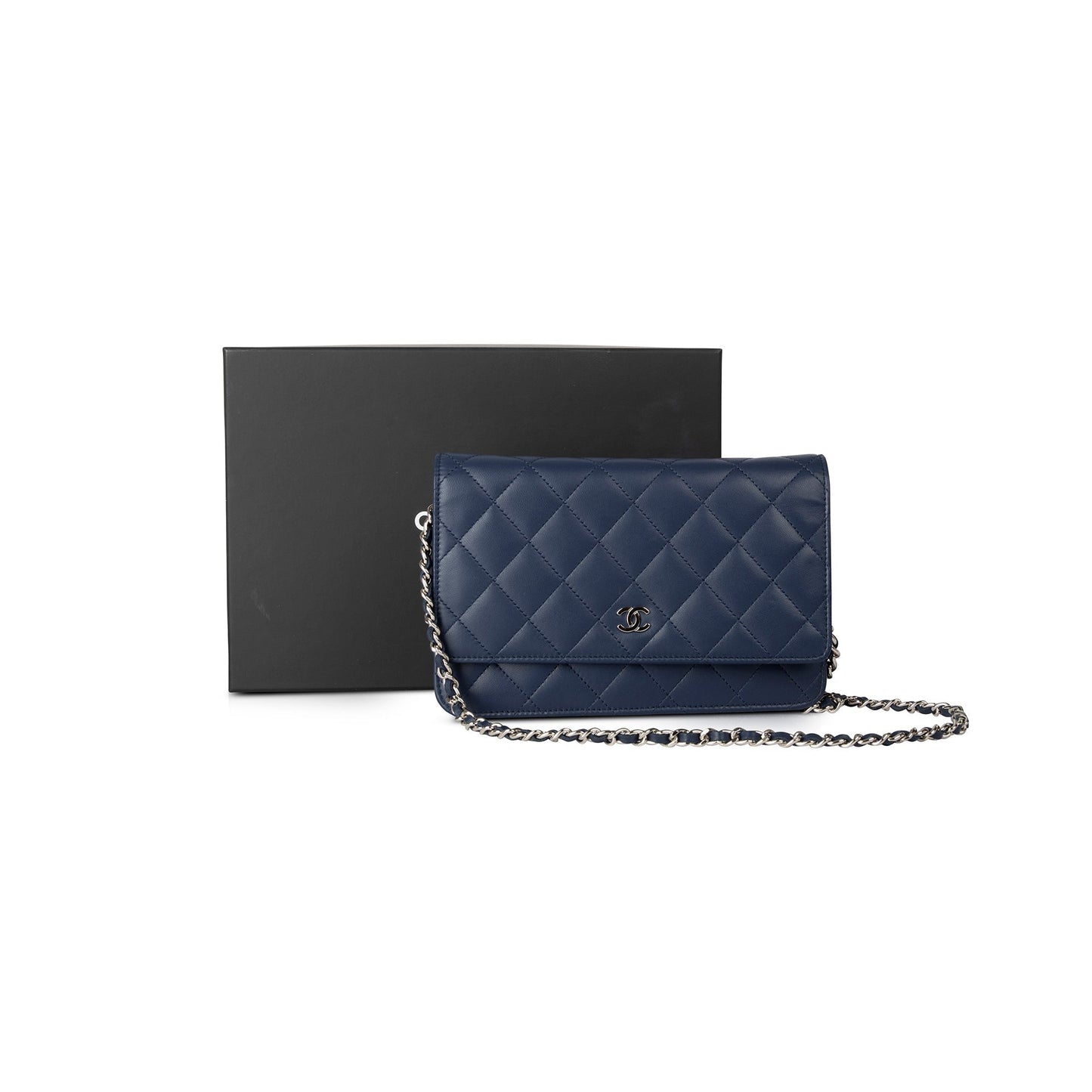 Chanel Navy Classic on Lambskin Wallet Case