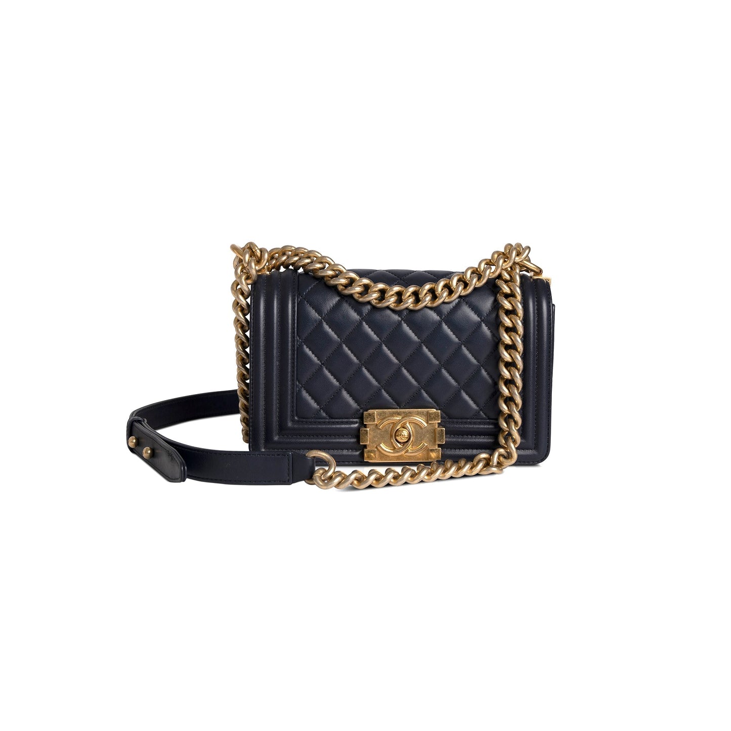 Chanel Navy Boy Lambskin Travel Bag