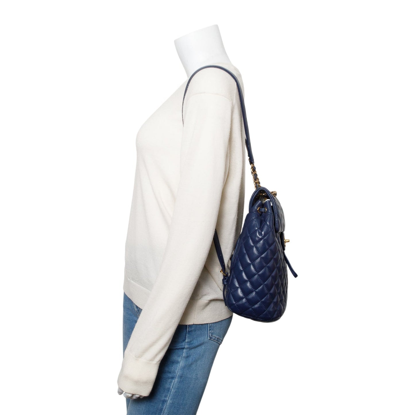 Chanel Navy Quilted Urban Spirit Backpack Leather Calfskin Travel Bag