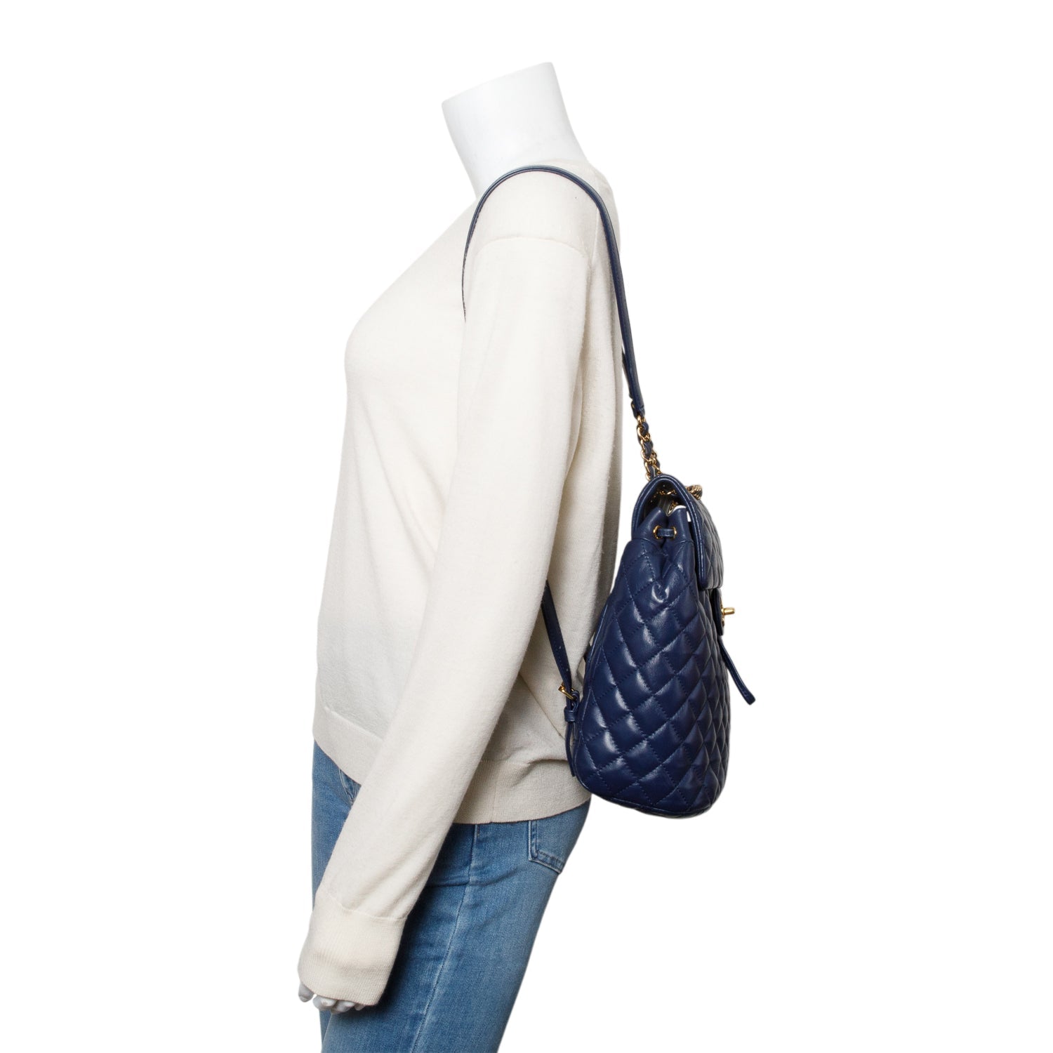 Chanel Navy Quilted Urban Spirit Backpack Leather Calfskin Travel Bag