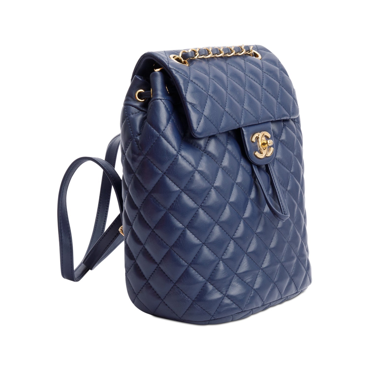 Chanel Navy Quilted Urban Spirit Backpack Leather Calfskin Travel Bag