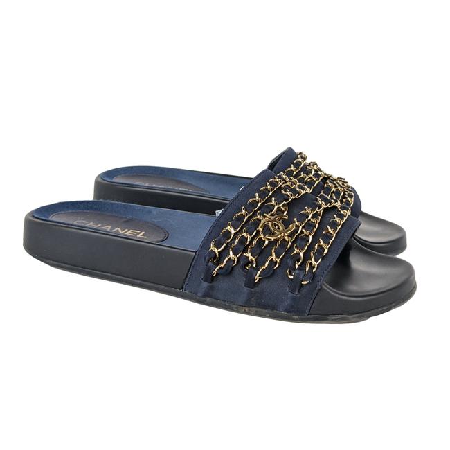 Chanel Tropiconic Iconic Gold Logo Chain Pool Slides Bag
