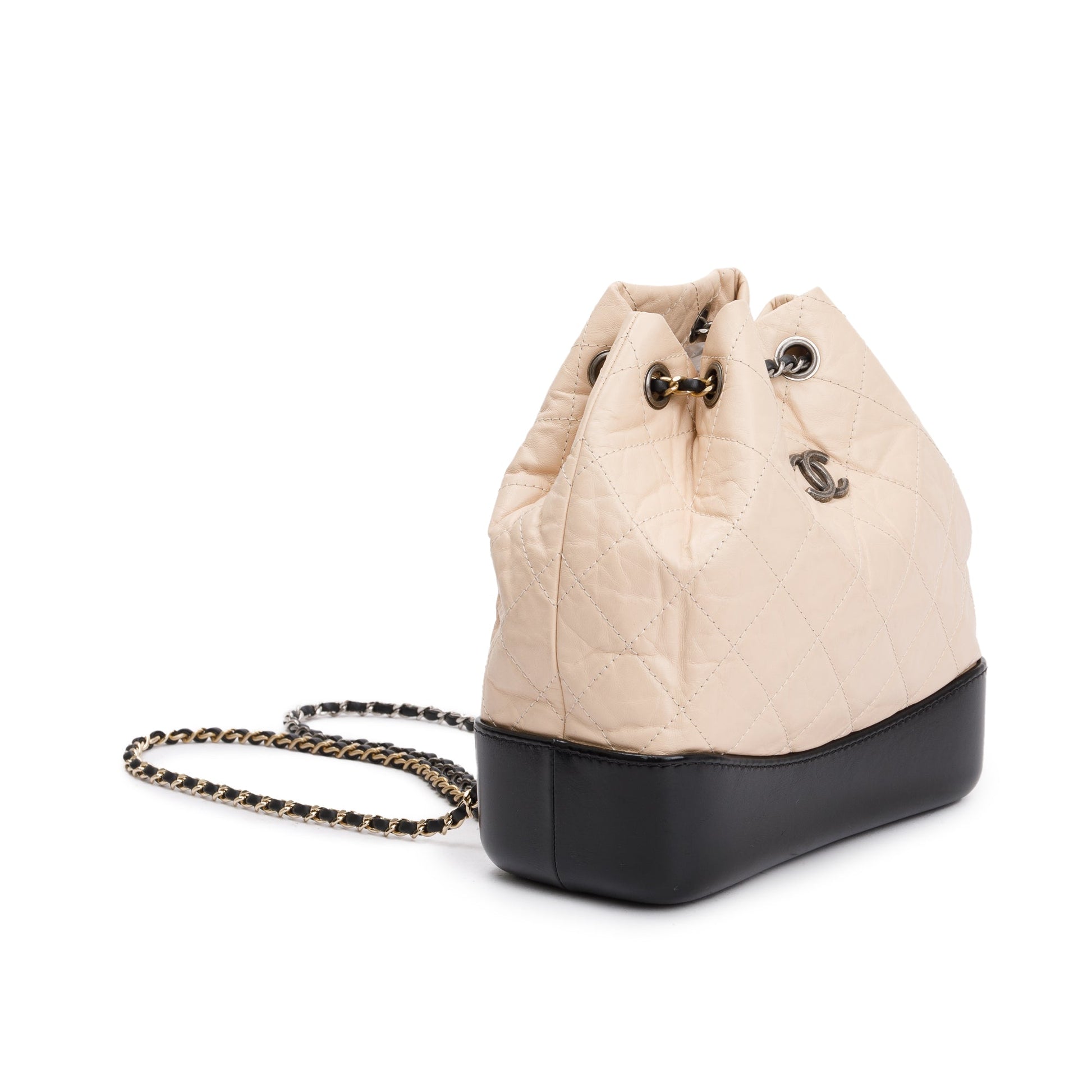Chanel Neutral Gabrielle Backpack Leather Travel Bag