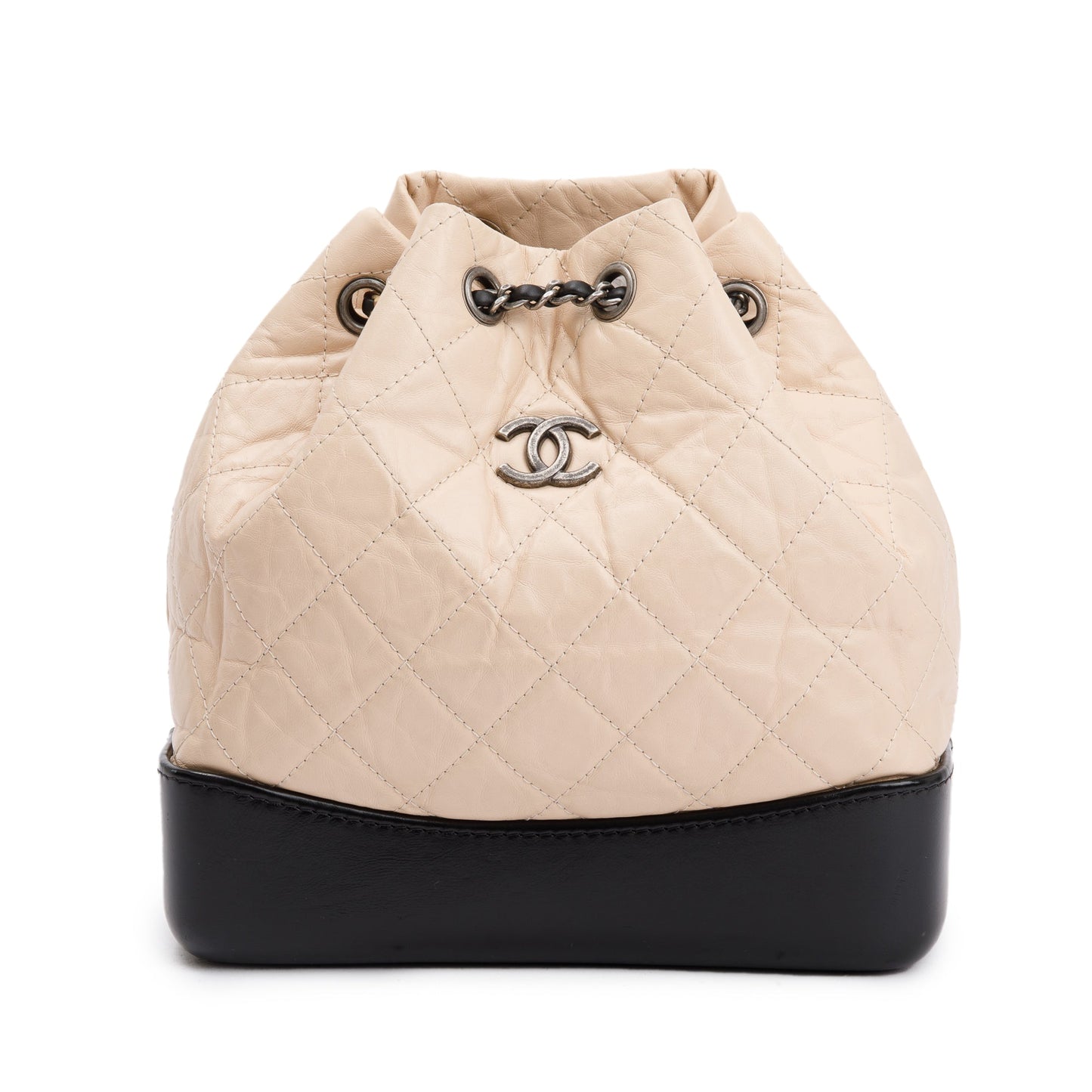 Chanel Neutral Gabrielle Backpack Leather Travel Bag