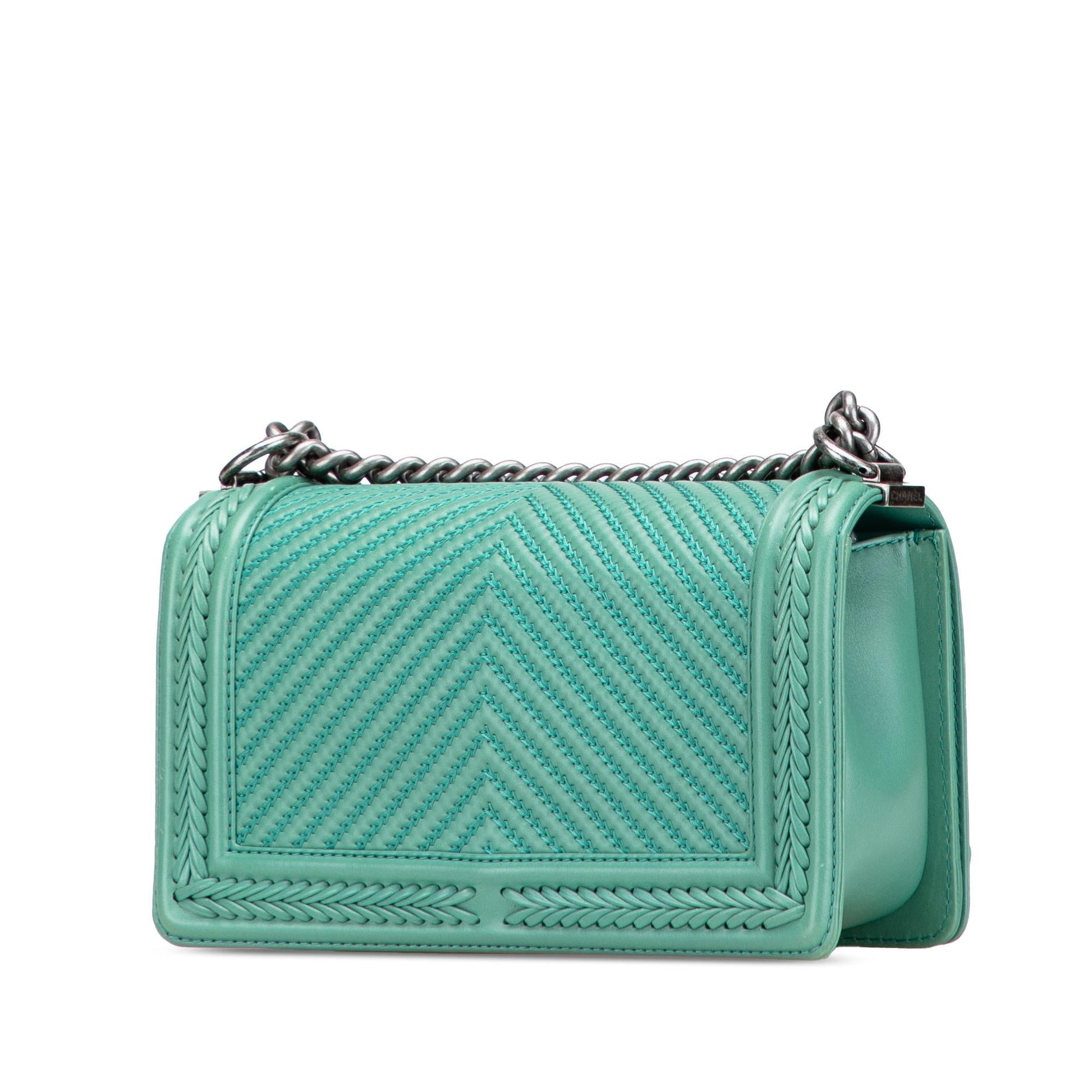 Chanel New Braided Chevron Lambskin Boy Flap Handbag