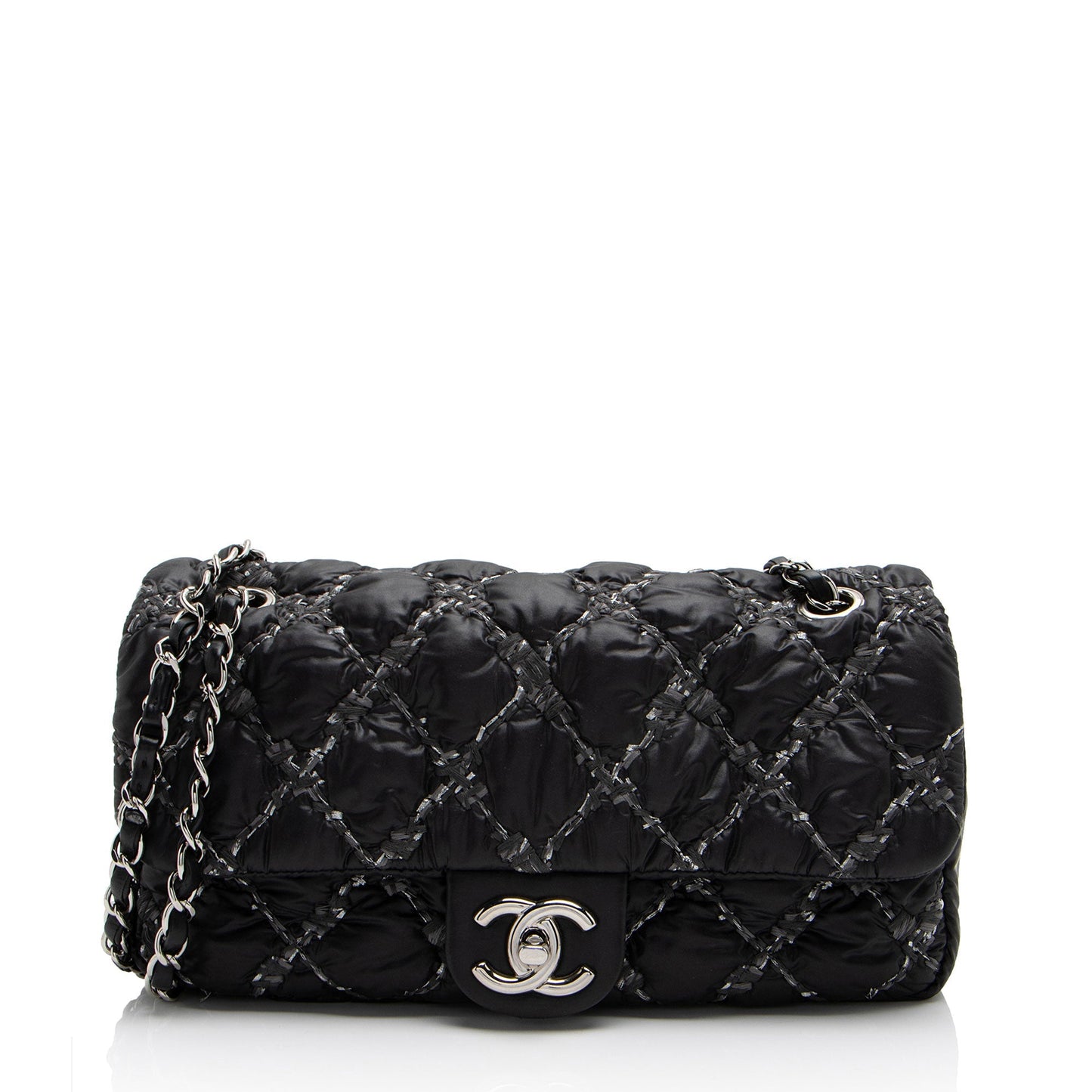 Chanel Nylon Quilted Tweed On Stitch Flap Shoulder Bag