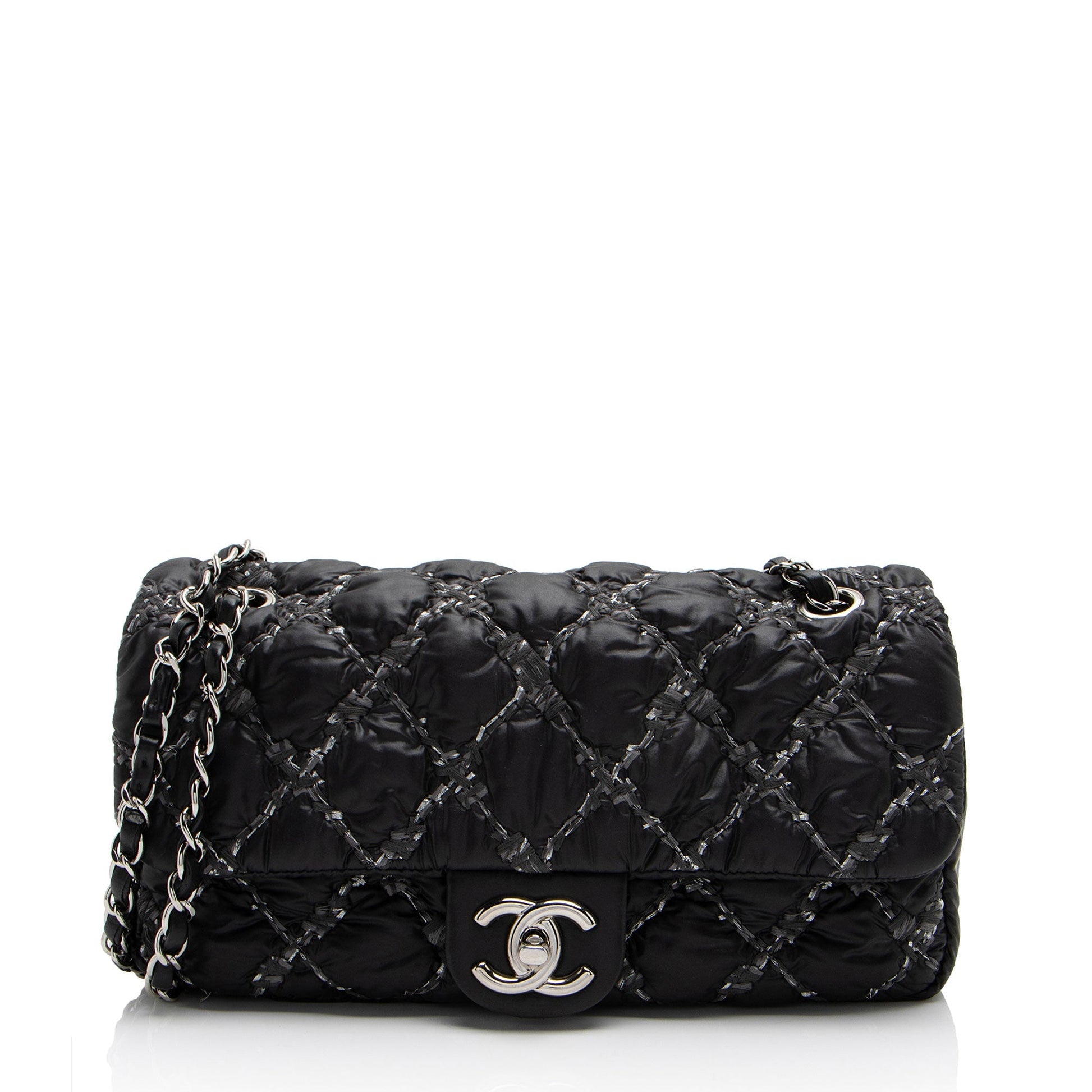 Chanel Nylon Quilted Tweed On Stitch Flap Shoulder Bag