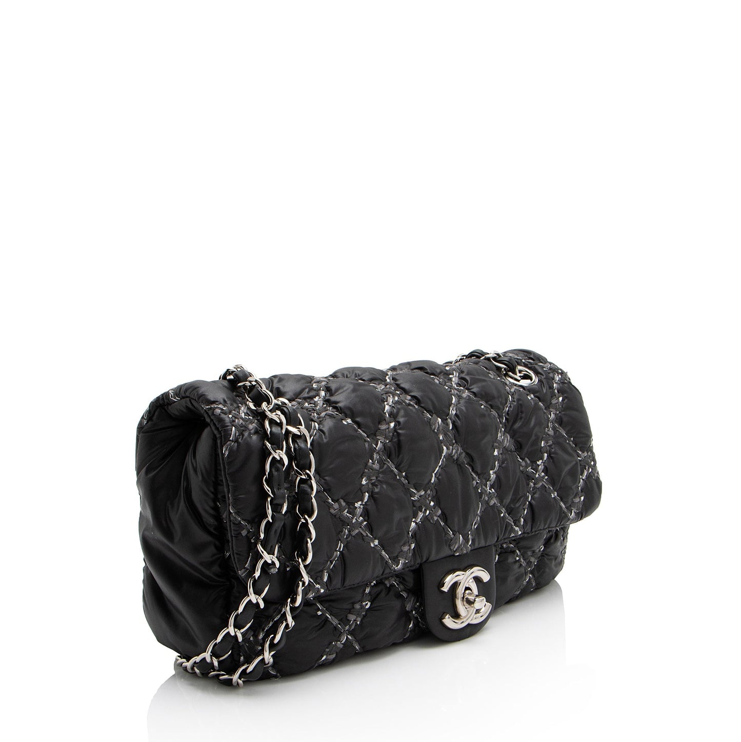 Chanel Nylon Quilted Tweed On Stitch Flap Shoulder Bag