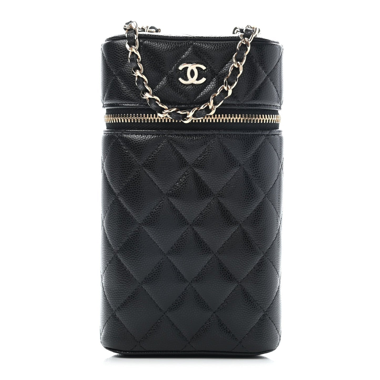 Chanel Classic Vanity Phone Holder Quilted Caviar Handbag