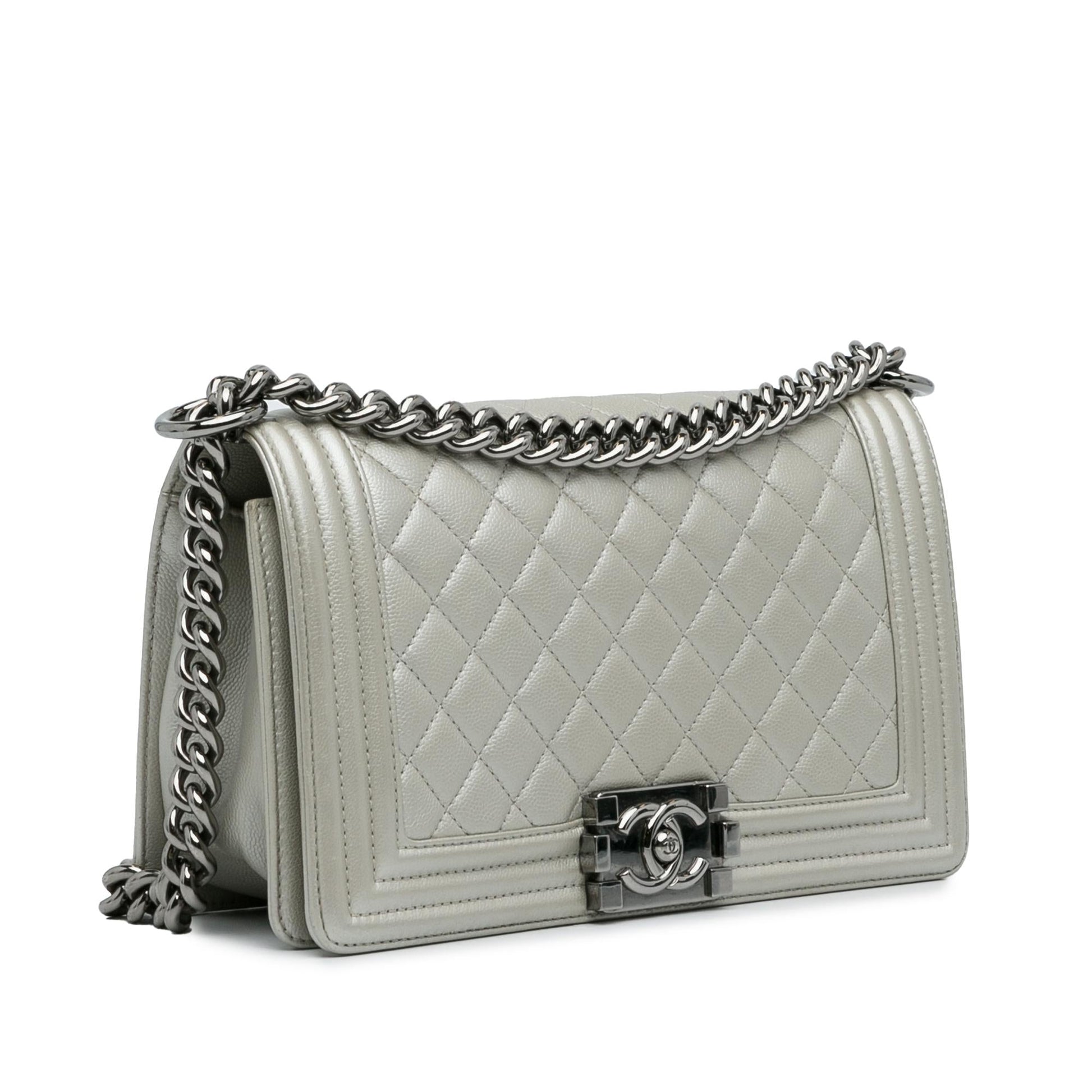 Chanel Old Quilted Caviar Boy Flap Handbag Flap 4