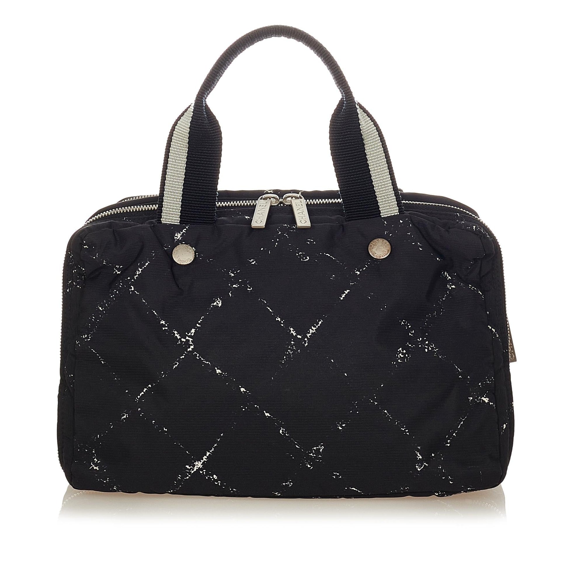 Chanel Old Line Nylon SHG Travel Bag Handbag Shg