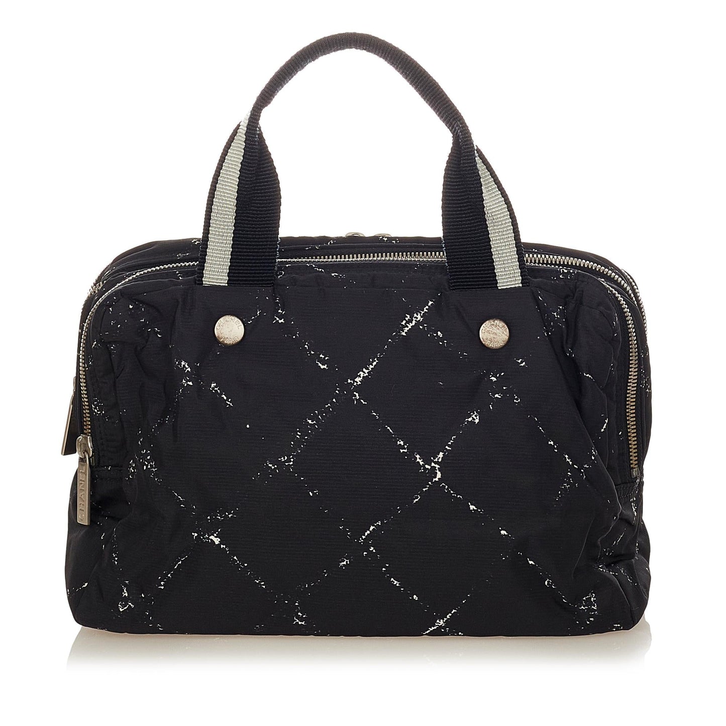 Chanel Old Line Nylon SHG Travel Bag Handbag Shg
