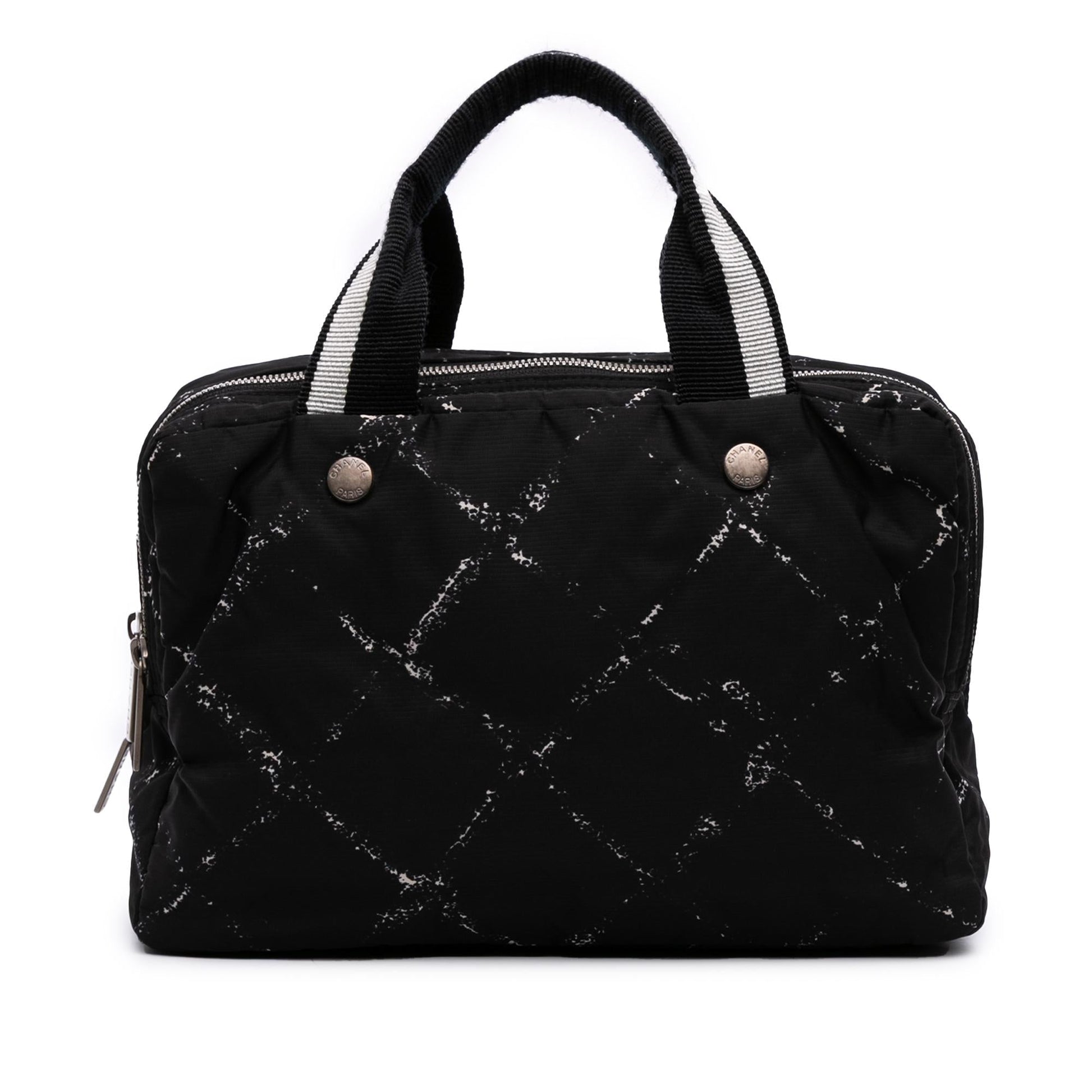 Chanel Old Line Nylon Travel Bag Nylon Handbag