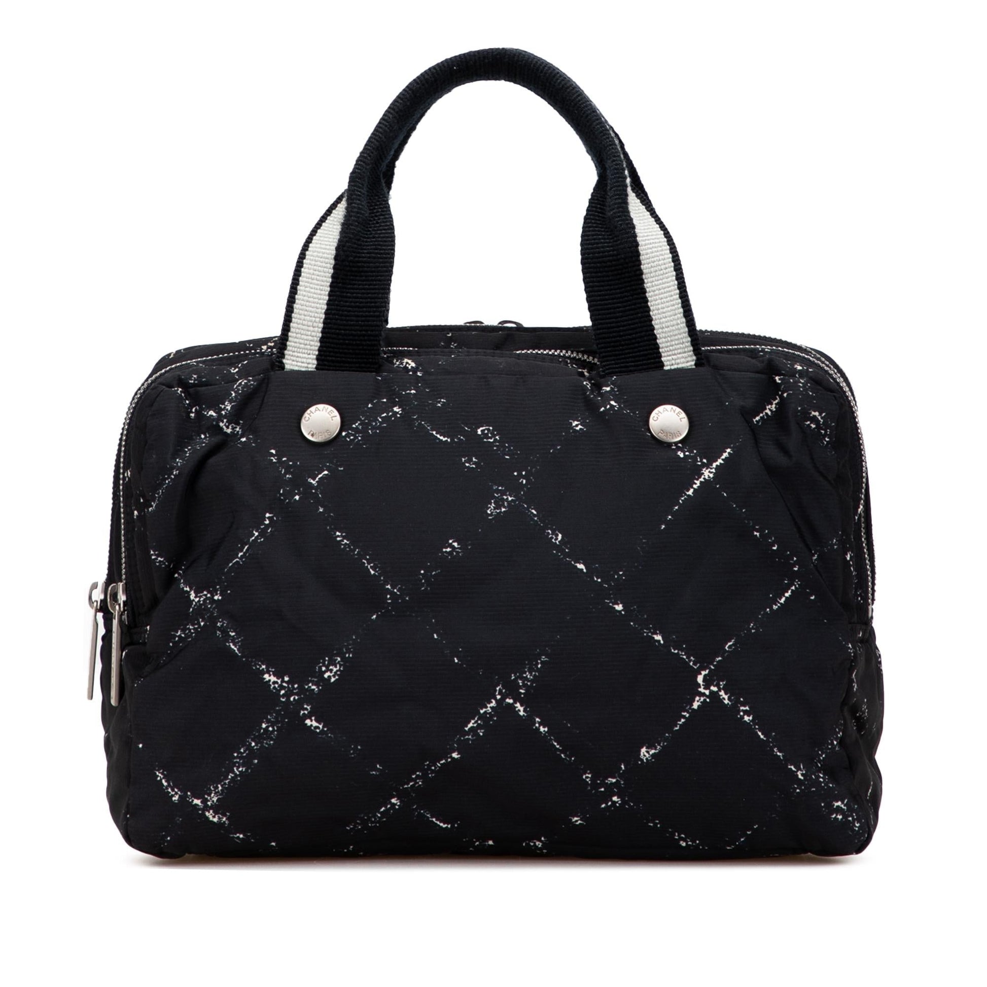 Chanel Old Line Nylon Travel Bag Handbag 1