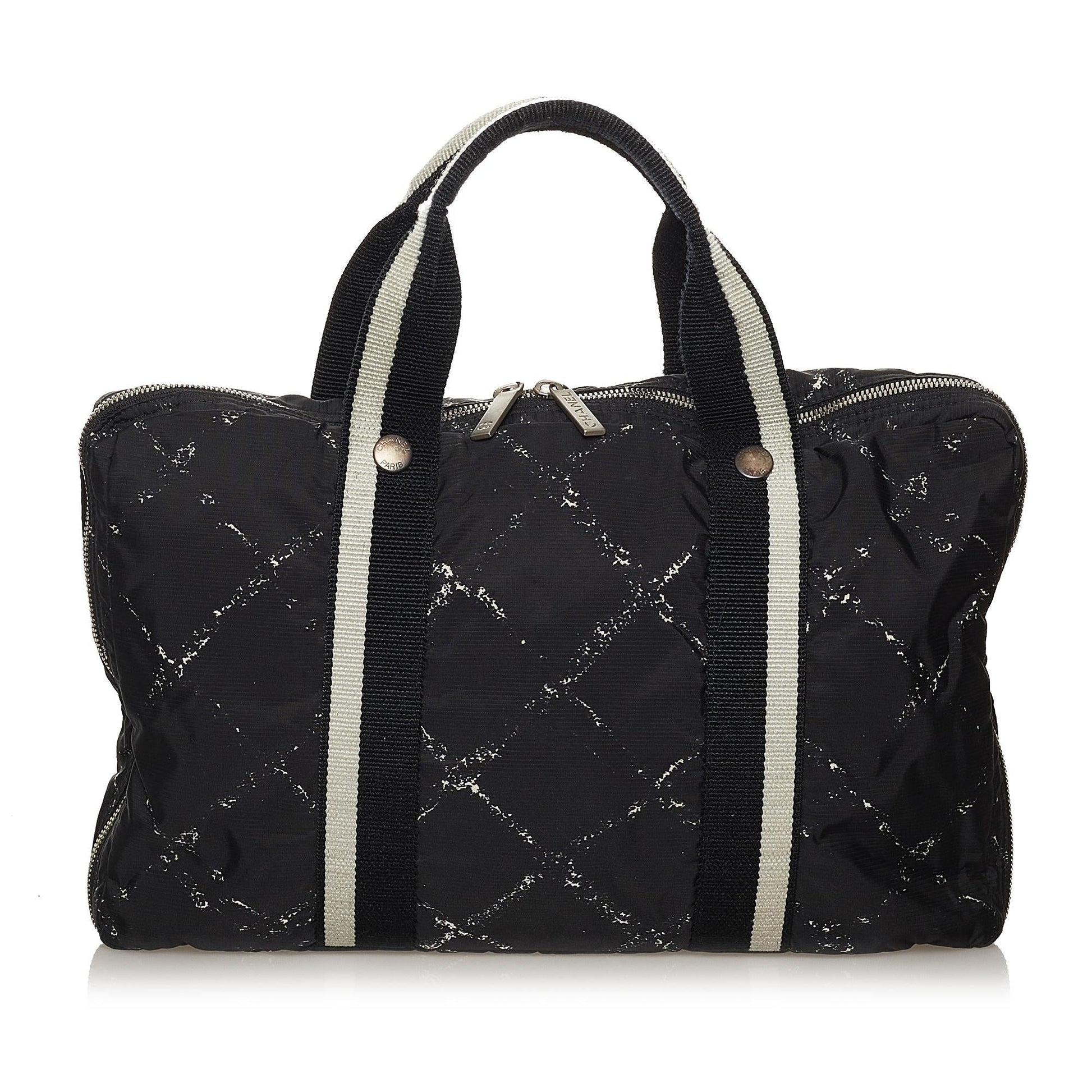 Chanel Old Line Nylon Laptop SHG Travel Bag