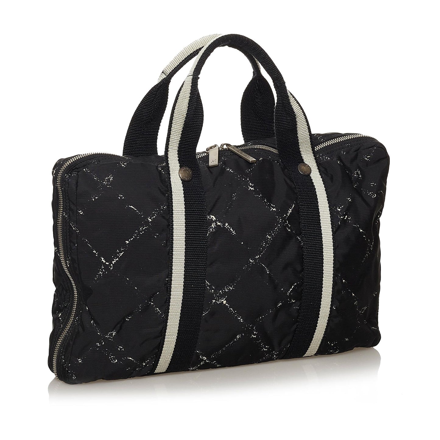 Chanel Old Line Nylon Laptop SHG Travel Bag