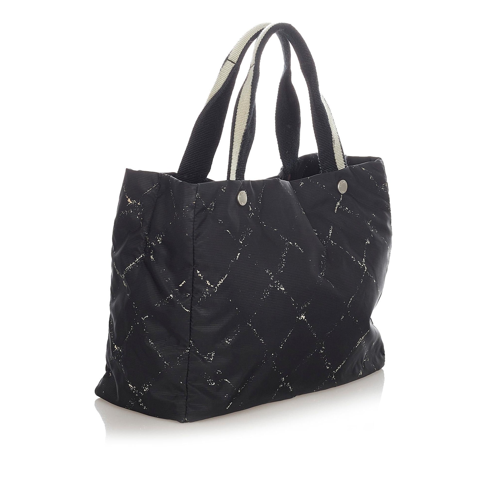 Chanel Old Line Nylon SHG MM Travel Bag