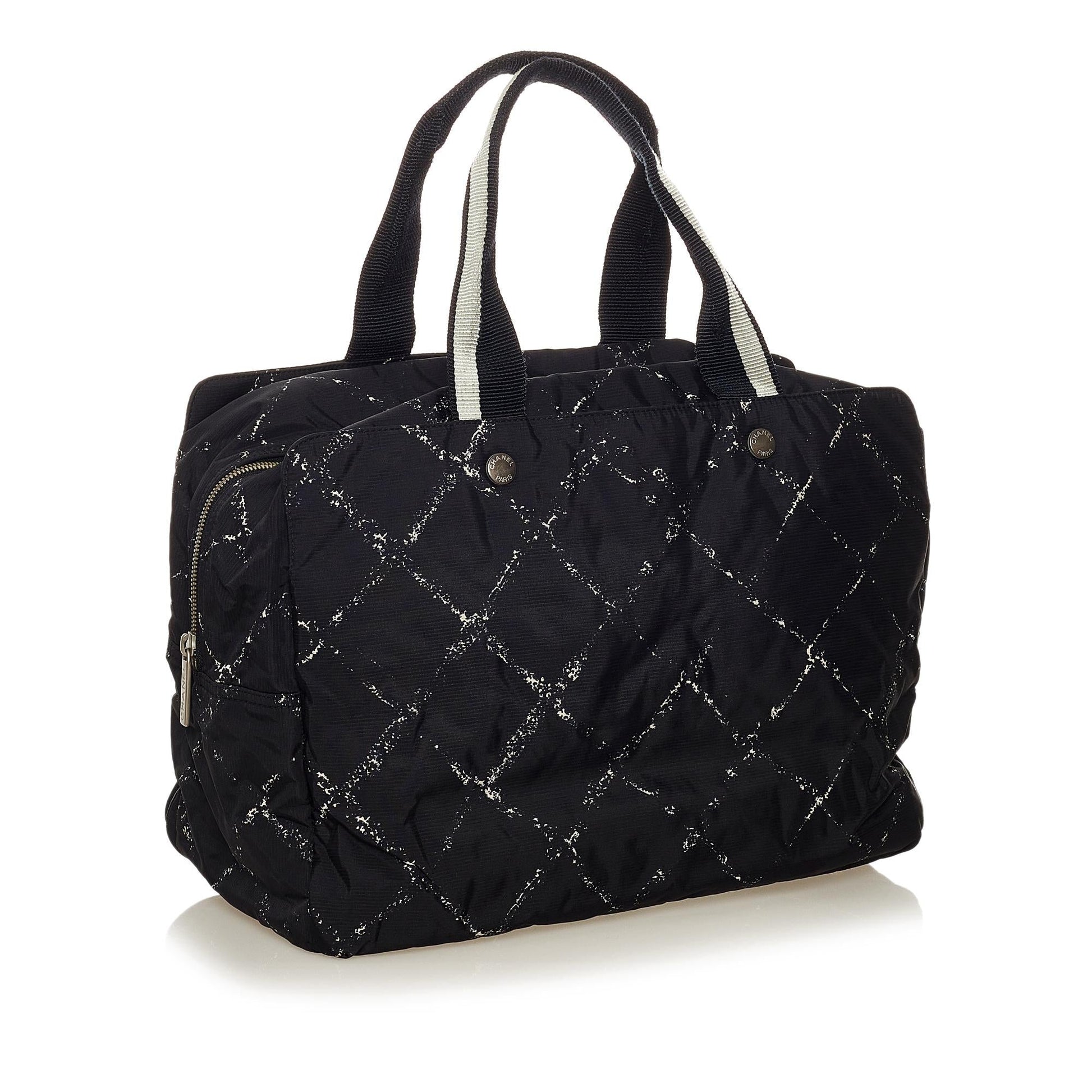 Chanel Old Line Nylon SHG Travel Bag 4