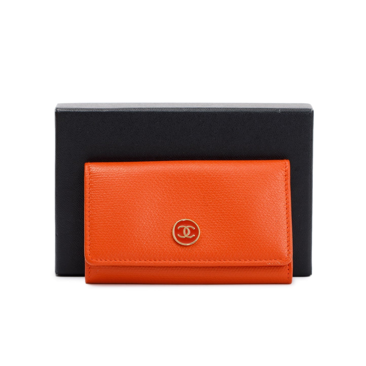 Chanel Holder Leather Orange Travel Bag