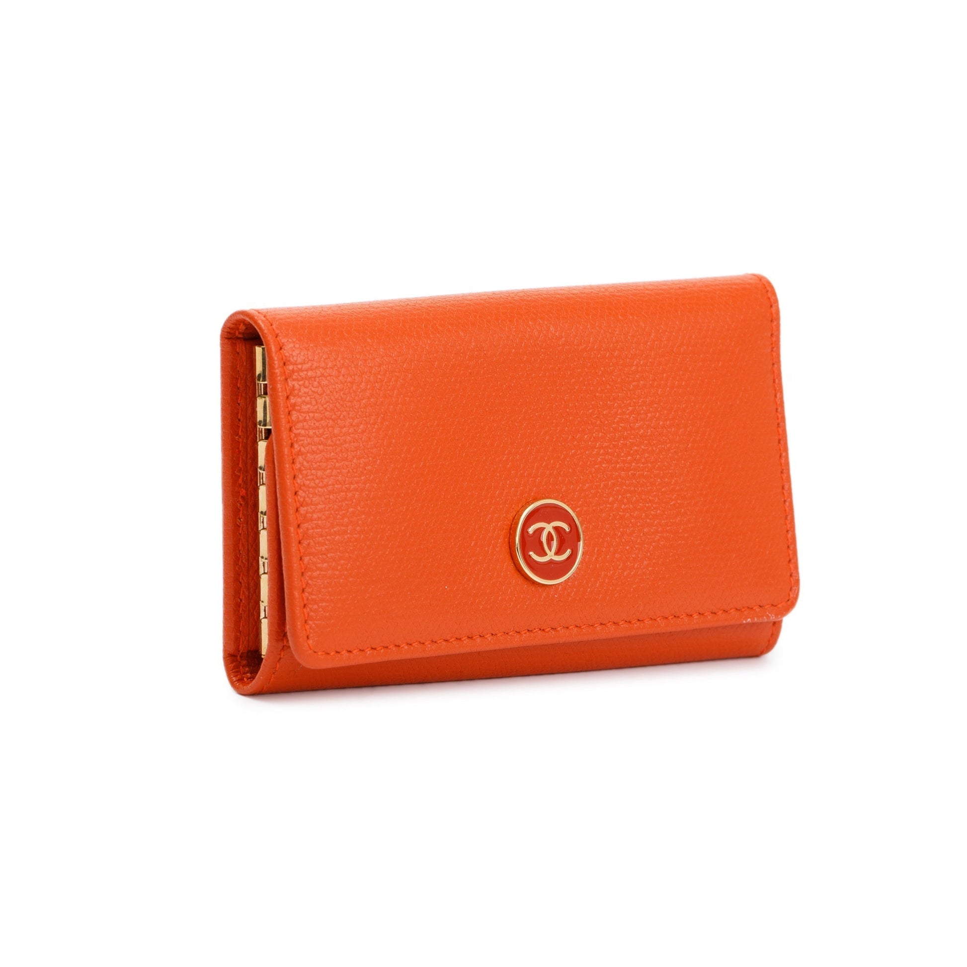 Chanel Holder Leather Orange Travel Bag