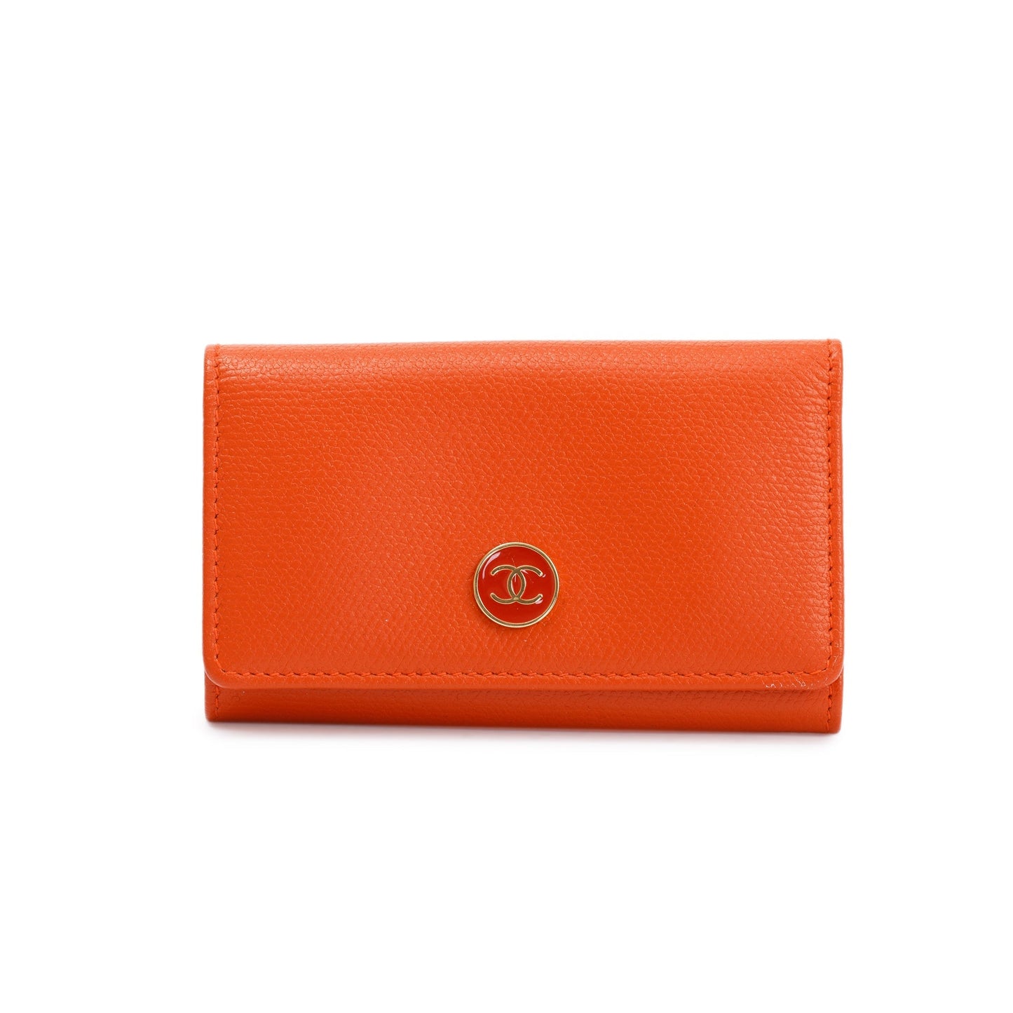 Chanel Holder Leather Orange Travel Bag