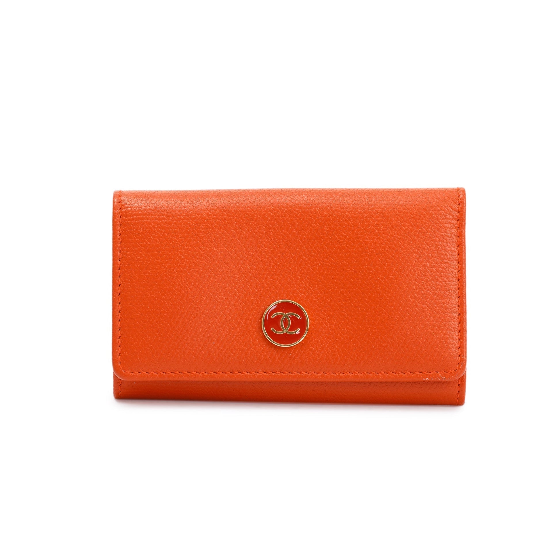 Chanel Holder Leather Orange Travel Bag