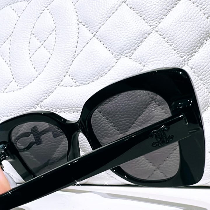 Chanel Oversized Sunglasses Black Bag