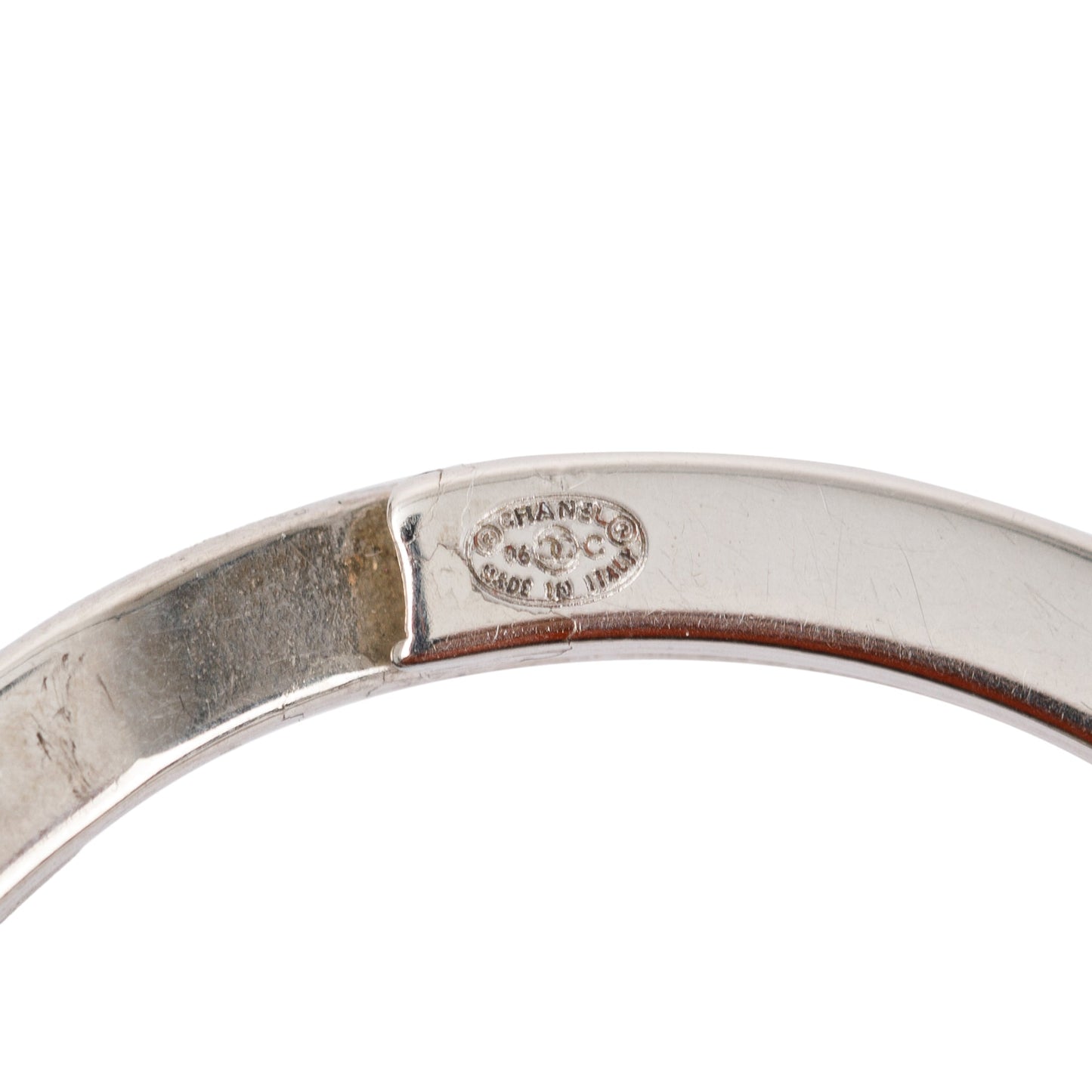 Chanel Palladium Plated CC Logo Clover Leather Lambskin Black Key Chain