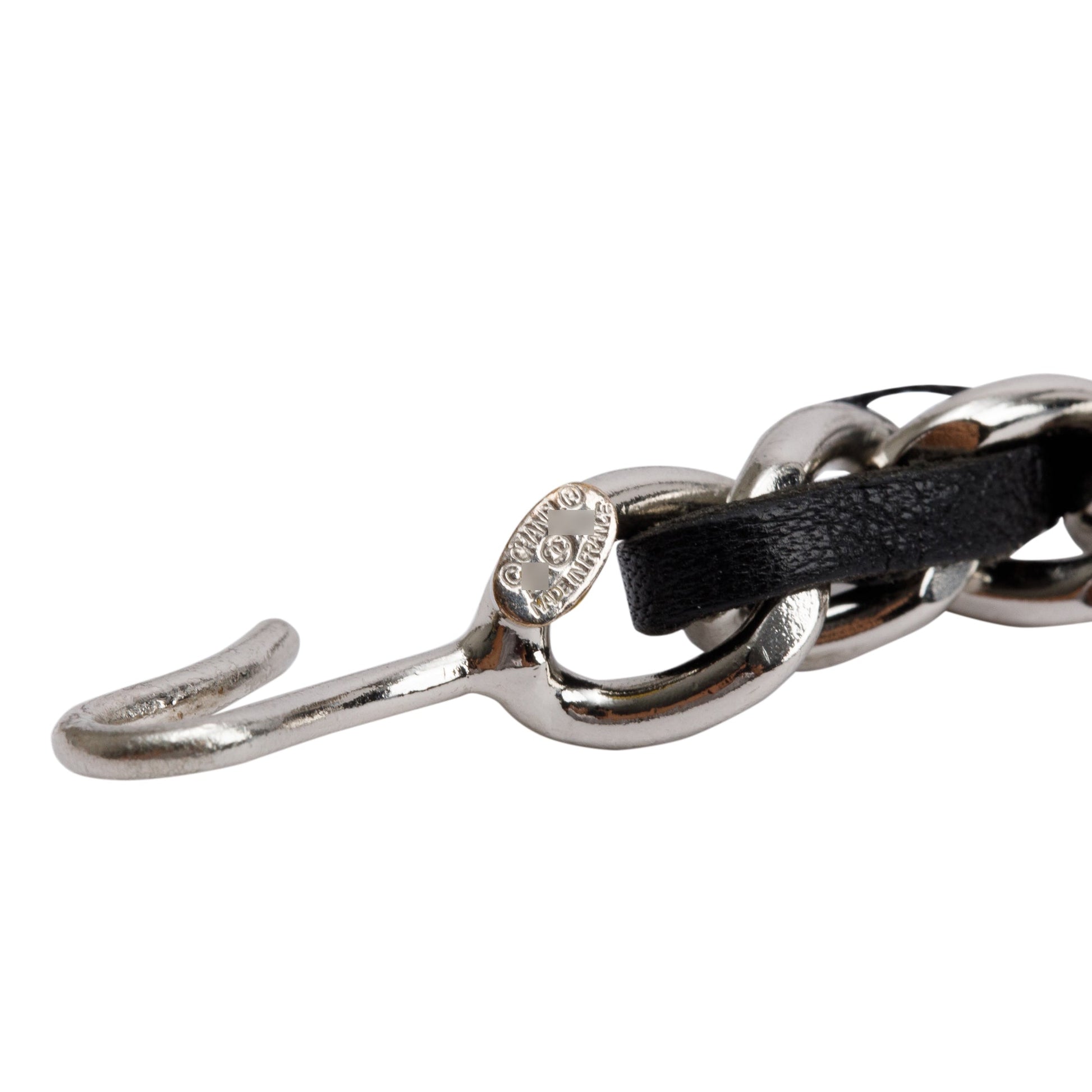 Chanel Palladium-Plated -Link & Interlocking CC Leather Belt