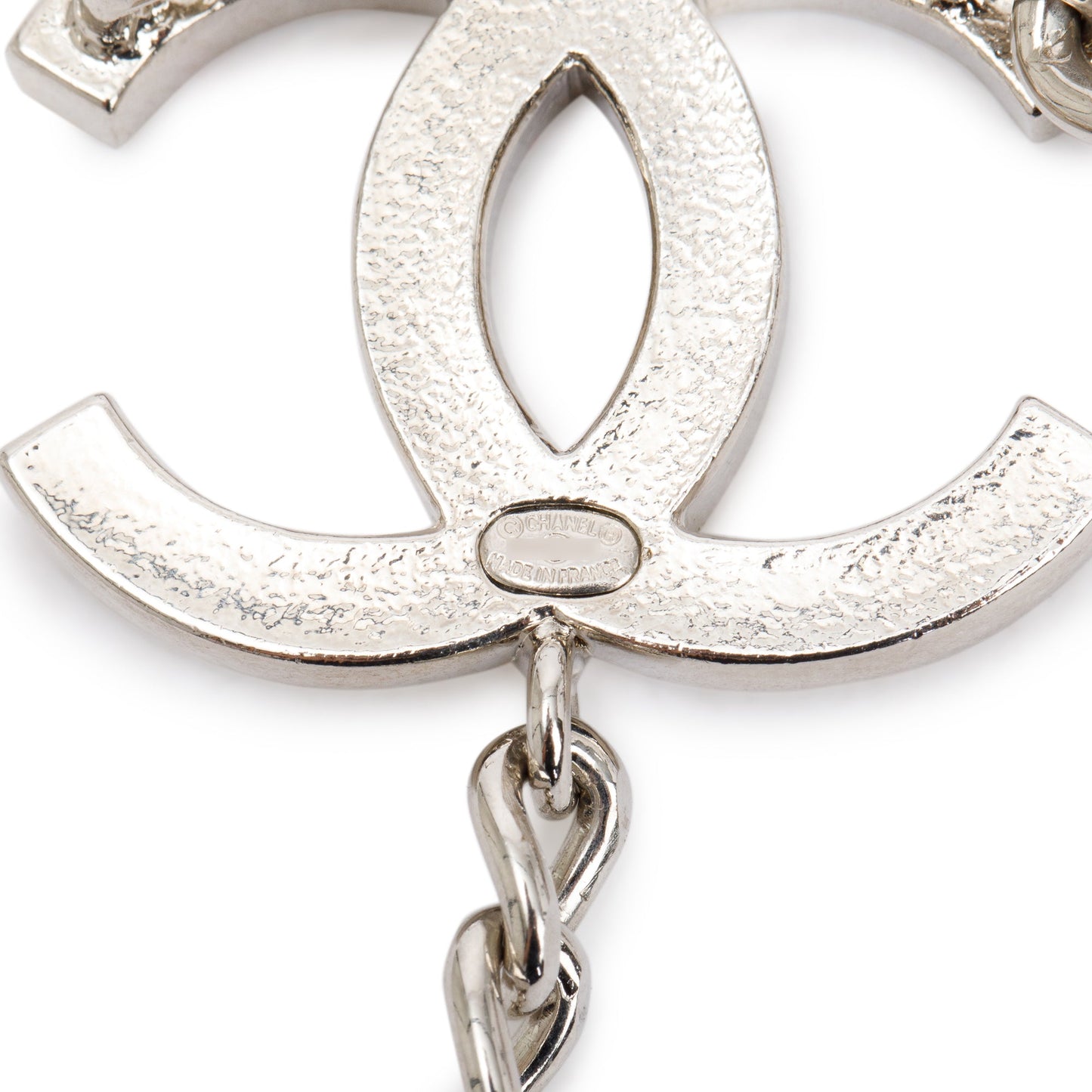Chanel Palladium Plated Enamel CC Logo Belt