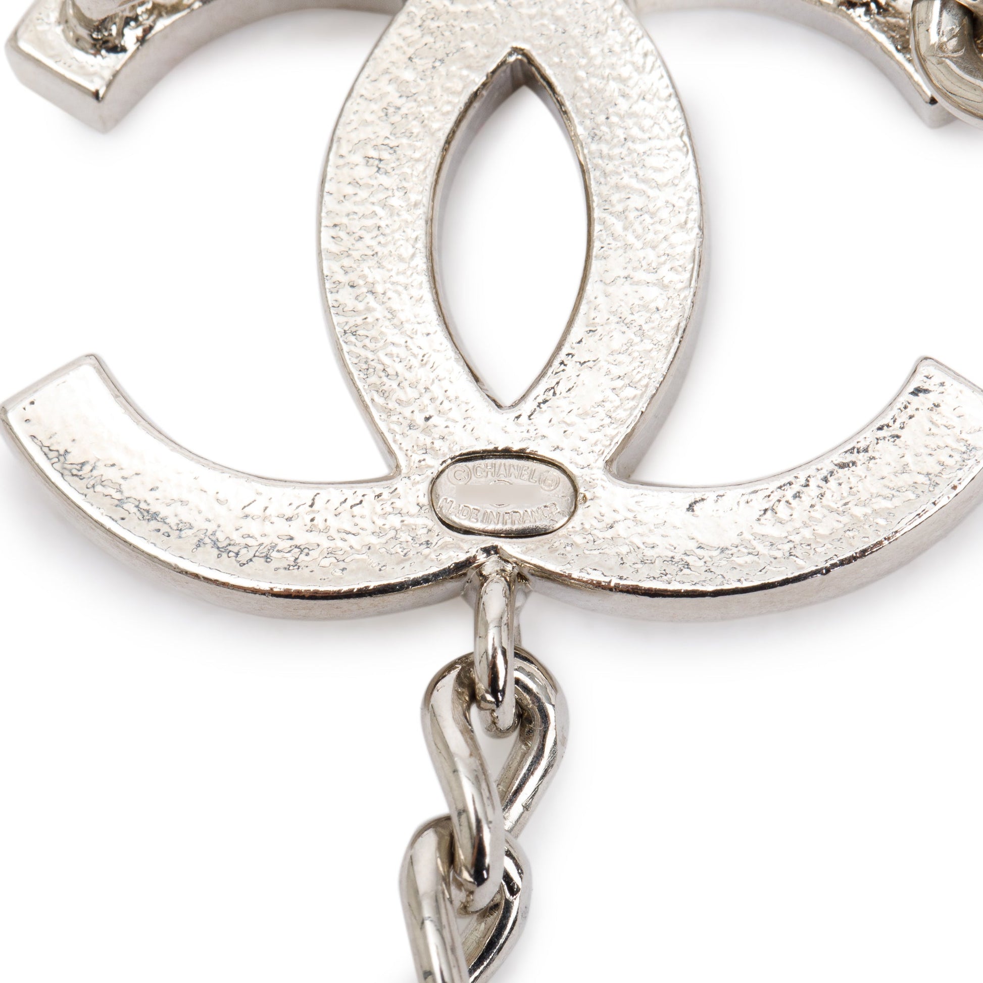 Chanel Palladium Plated Enamel CC Logo Belt
