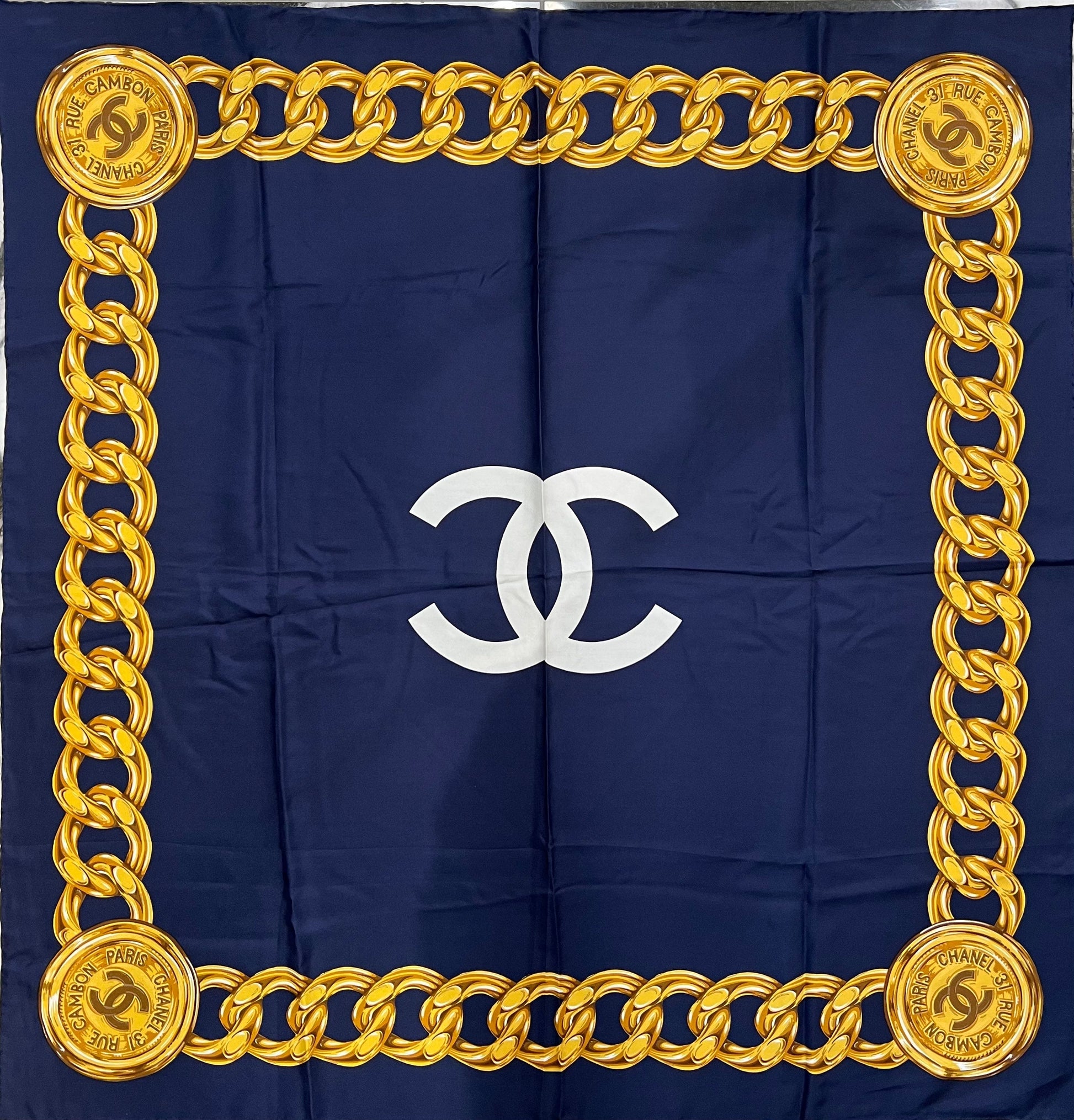 Chanel Paris 31 Rue Cambon Cc Silk Scarf Bag