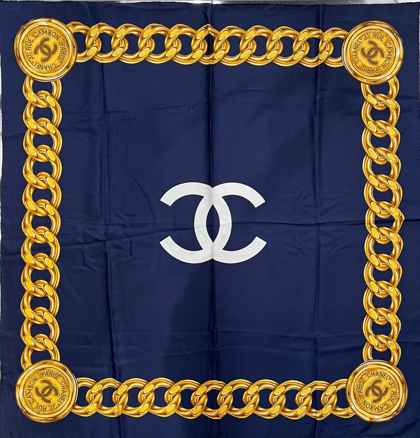 Chanel Paris 31 Rue Cambon CC Silk Scarf Handbag