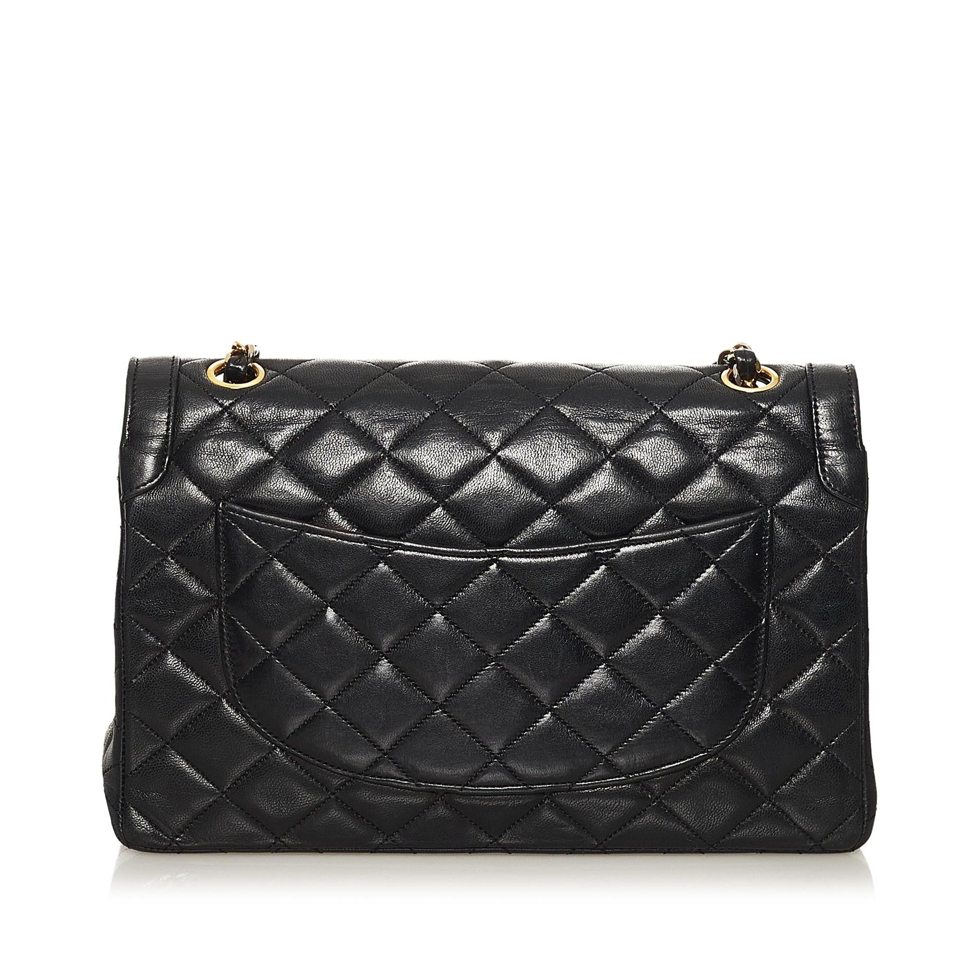 Chanel Paris Limited Edition Lambskin Double Flap Shoulder Bag
