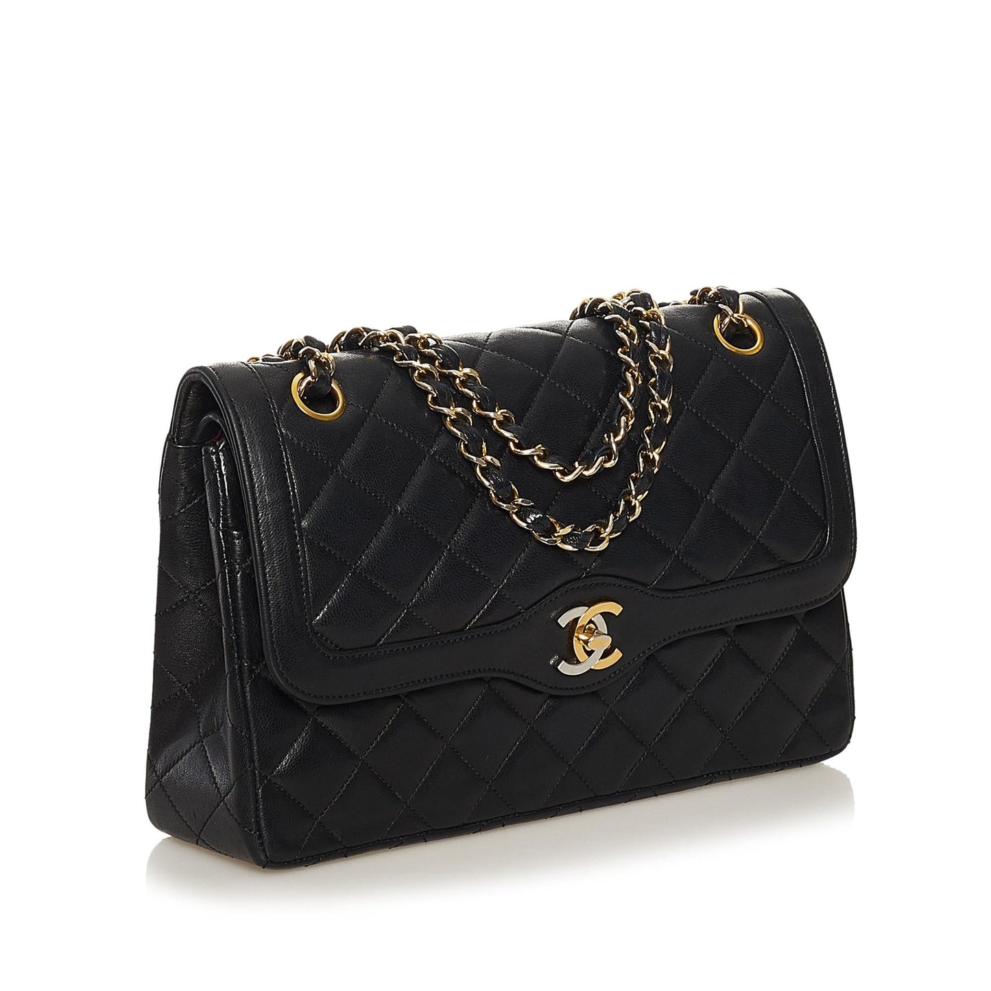 Chanel Paris Limited Edition Lambskin Double Flap Shoulder Bag
