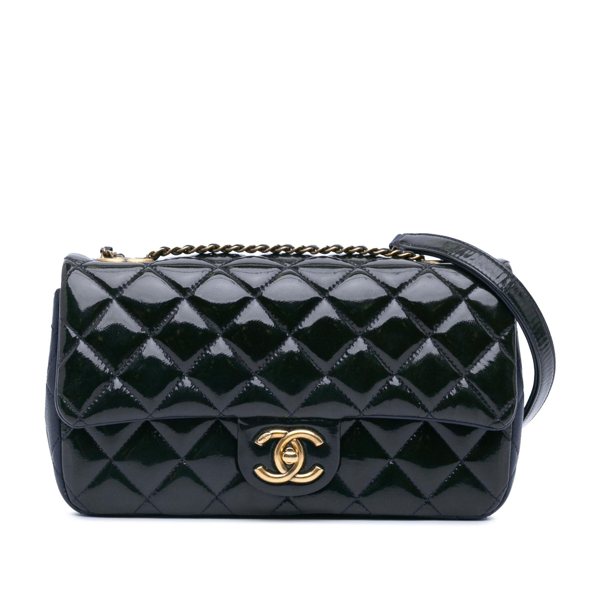 Chanel Paris-Salzburg Patent Goatskin CC Eyelet Flap Handbag