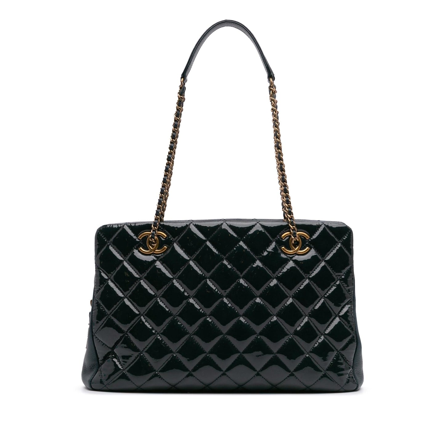 Chanel Paris Salzburg Patent Goatskin CC Eyelet Tote Bag