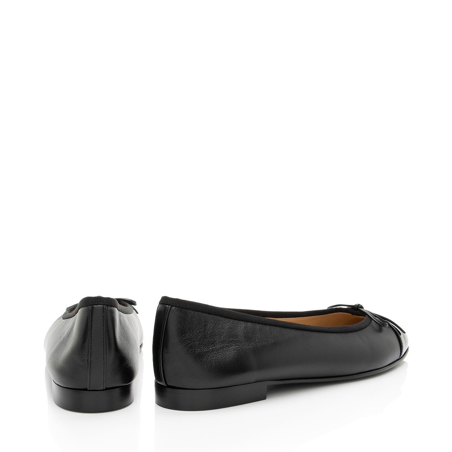 Chanel Patent Calfskin CC Cap Toe Ballet Hat