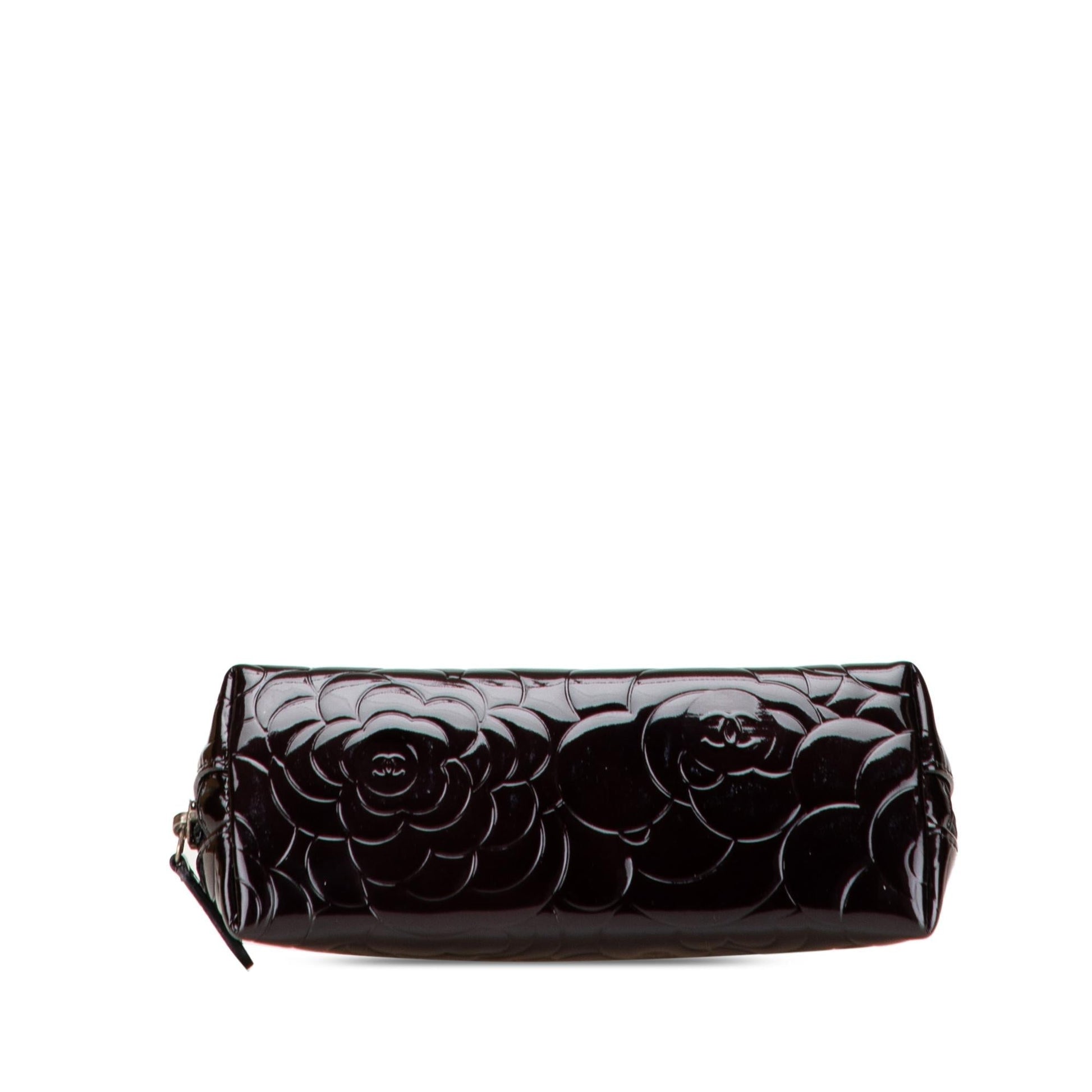 Chanel Patent Camellia Cosmetic Handbag