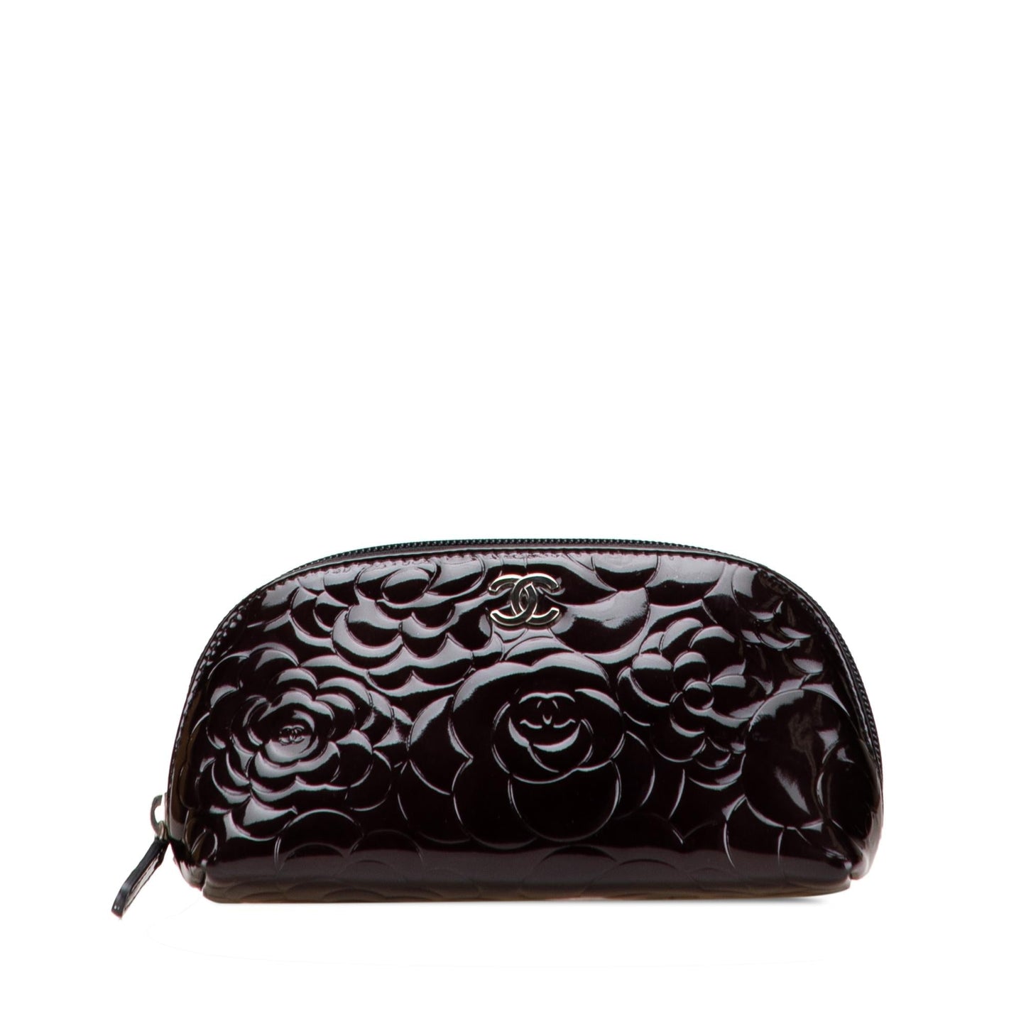 Chanel Patent Camellia Cosmetic Handbag