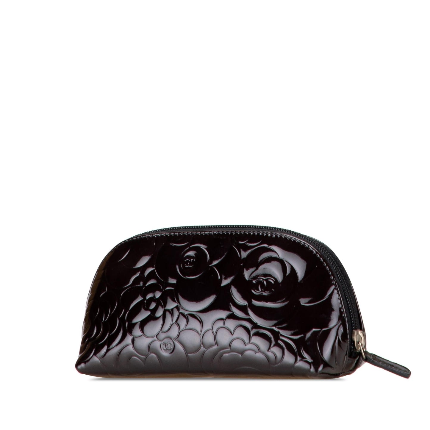 Chanel Patent Camellia Cosmetic Handbag