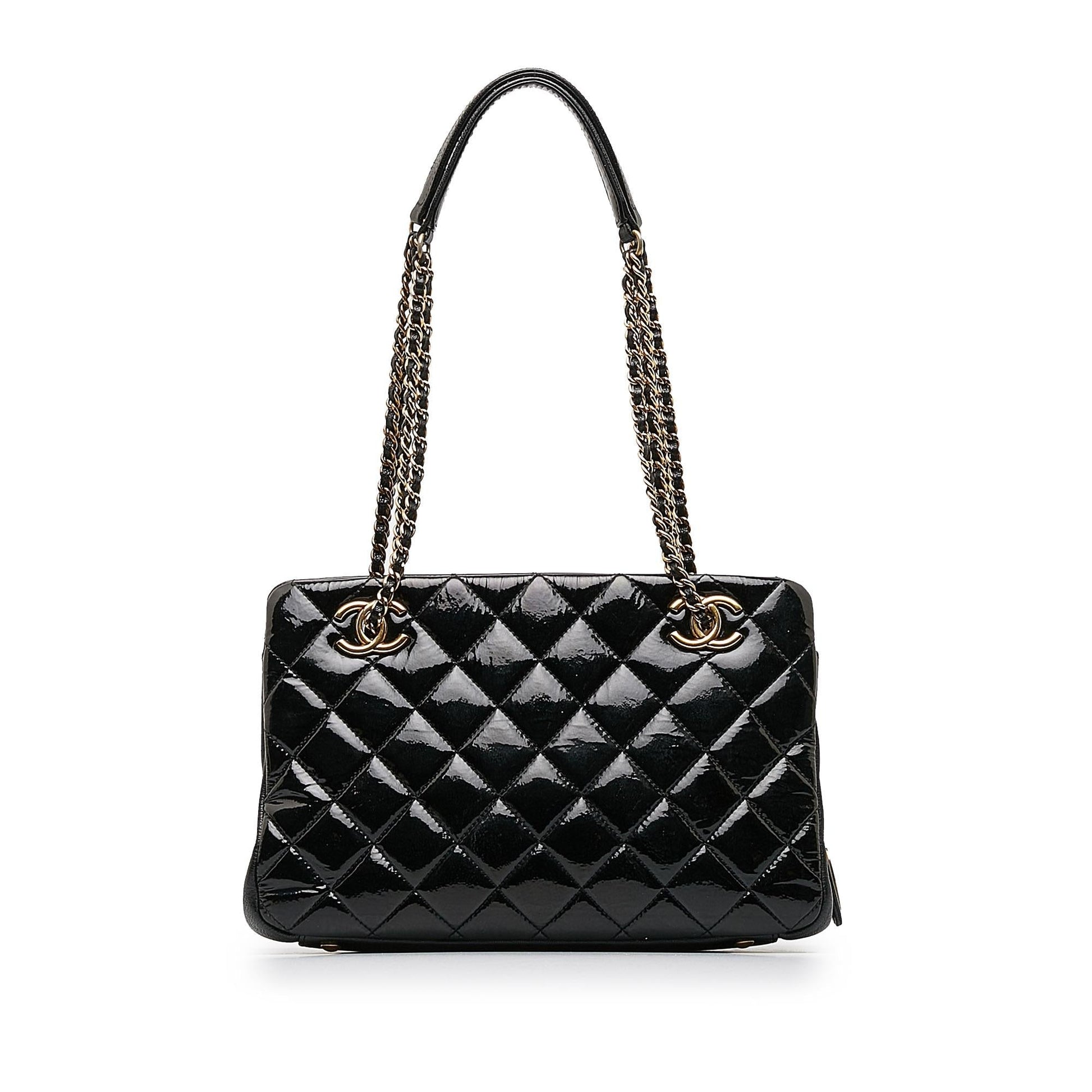 Chanel Patent Goatskin Paris Salzburg CC Eyelet Shoulder Bag